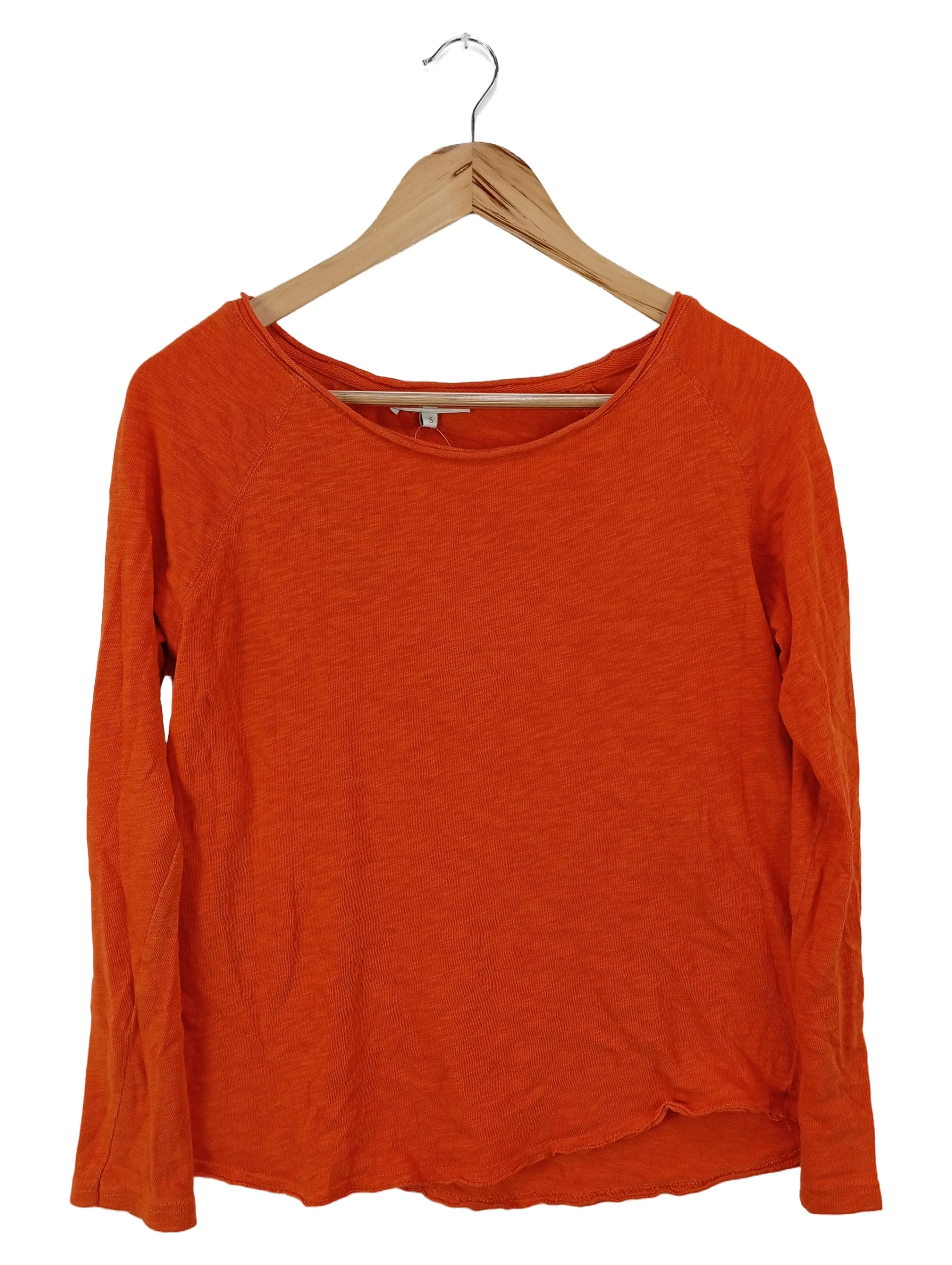 MUNICH FREEDOM Damen Pullover Orange Gr. 36/S Basic Langarm Baumwolle 1