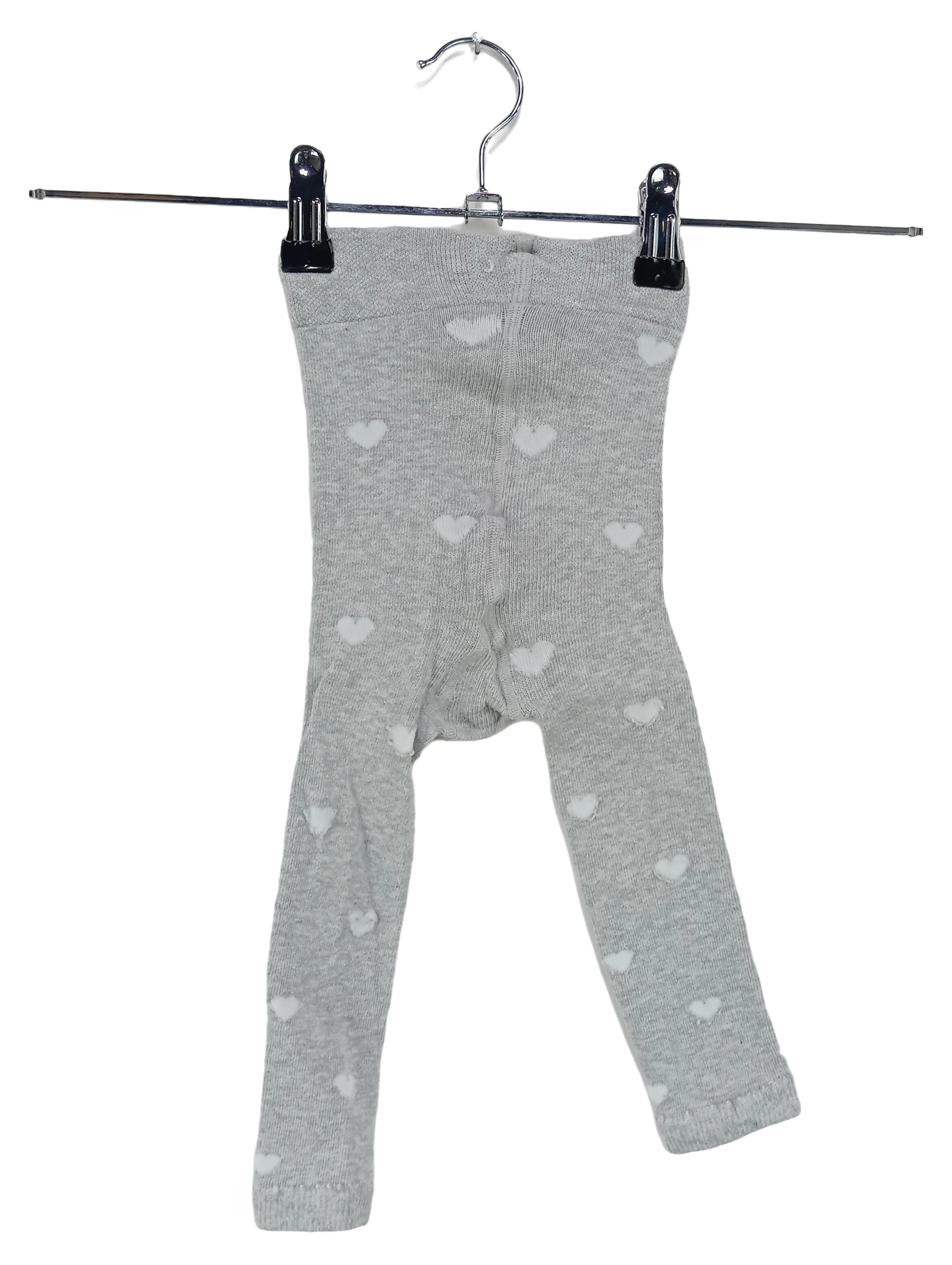 FALKE Kinder Leggings Grau Herzen Gr. 80-92 Baumwolle Elasthan Casual 1