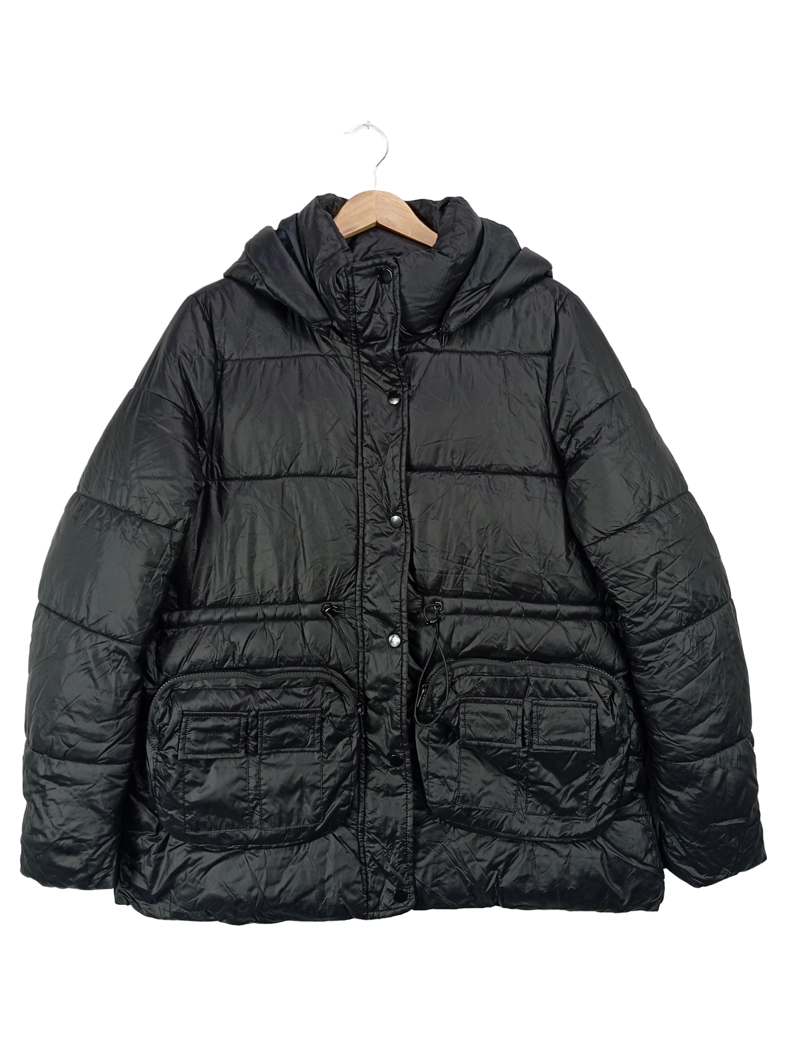 ANN GISH Damen Steppjacke Gr. 42/L Schwarz Kapuze Gesteppt 1