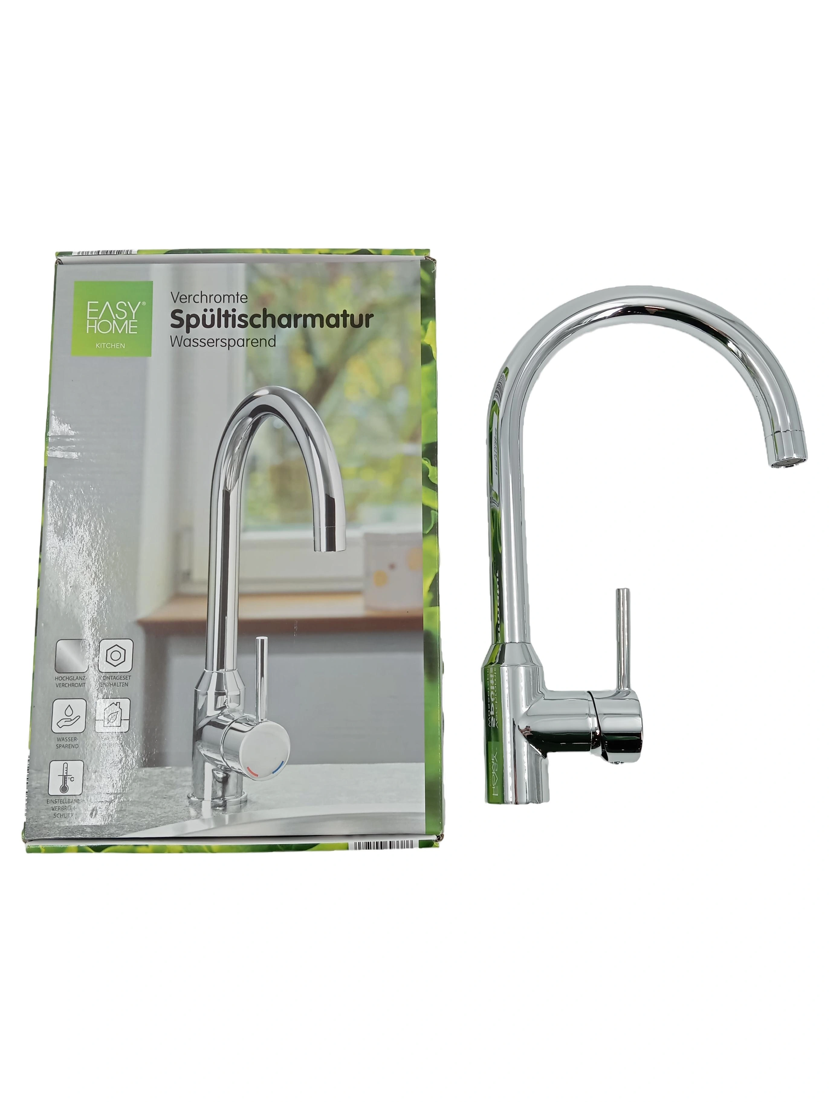 EASY BREAD Moderne Küchenarmatur Spültischarmatur Silber wassersparend 1