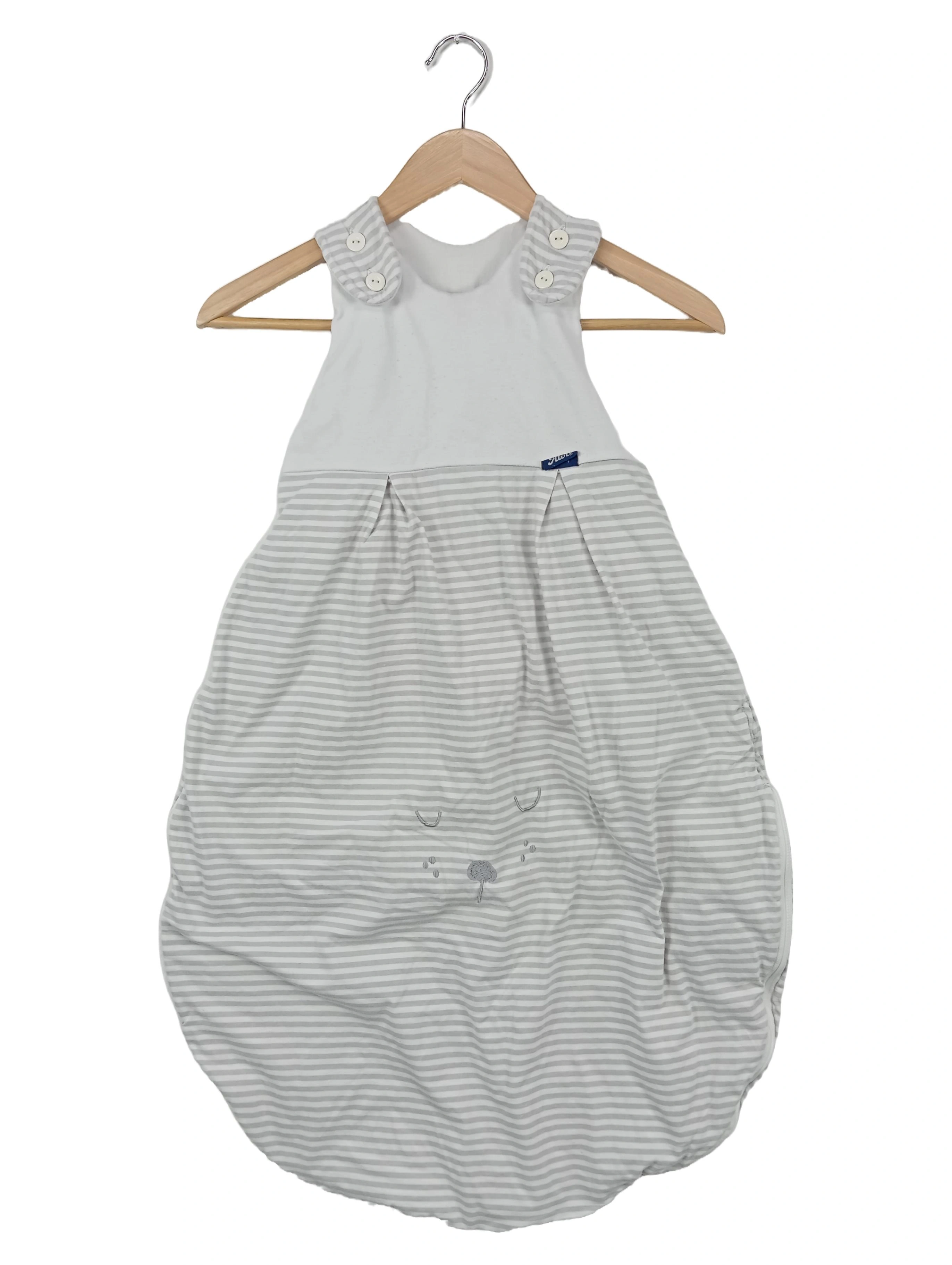 ALVI Baby Schlafsack Gr. 86/92 Weiß Gestreift Tiermotiv Baumwolle 1