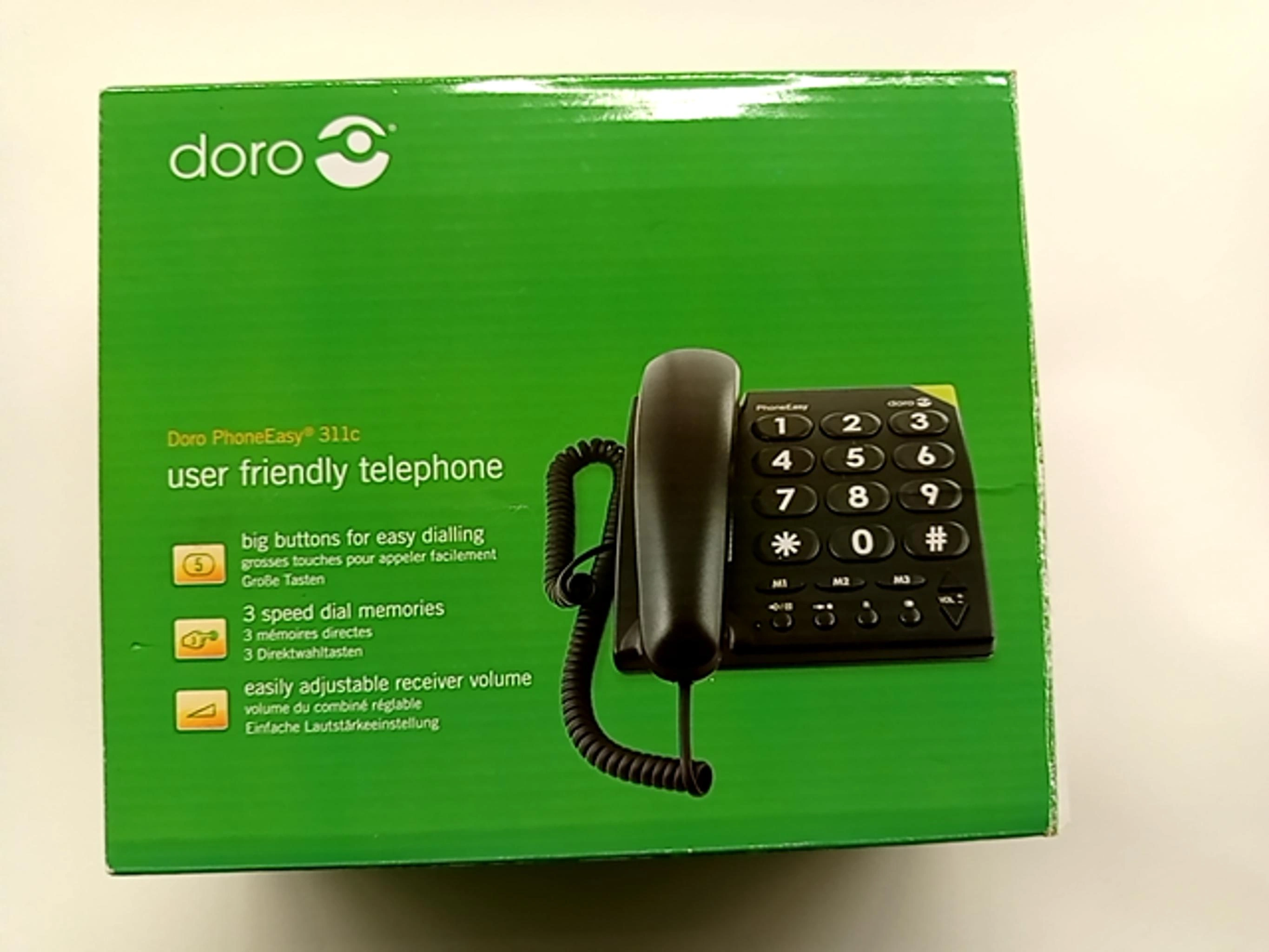 Doro PhoneEasy 311c Schnurgebundenes Telefon Schwarz Große Tasten Senioren 2