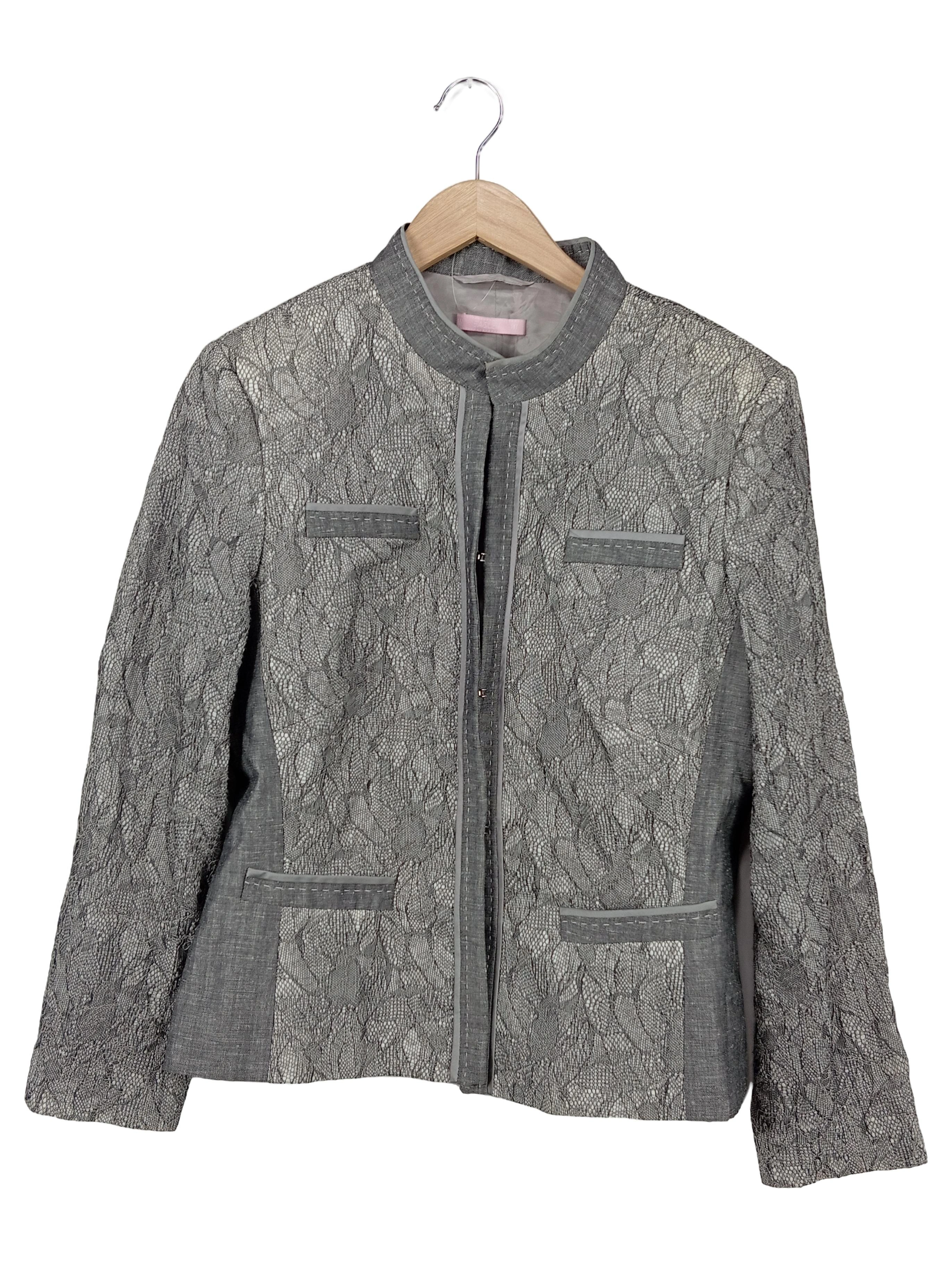 BASLER Damen Blazer Gr. 40/L Grau Elegant Klassisch Modern 1