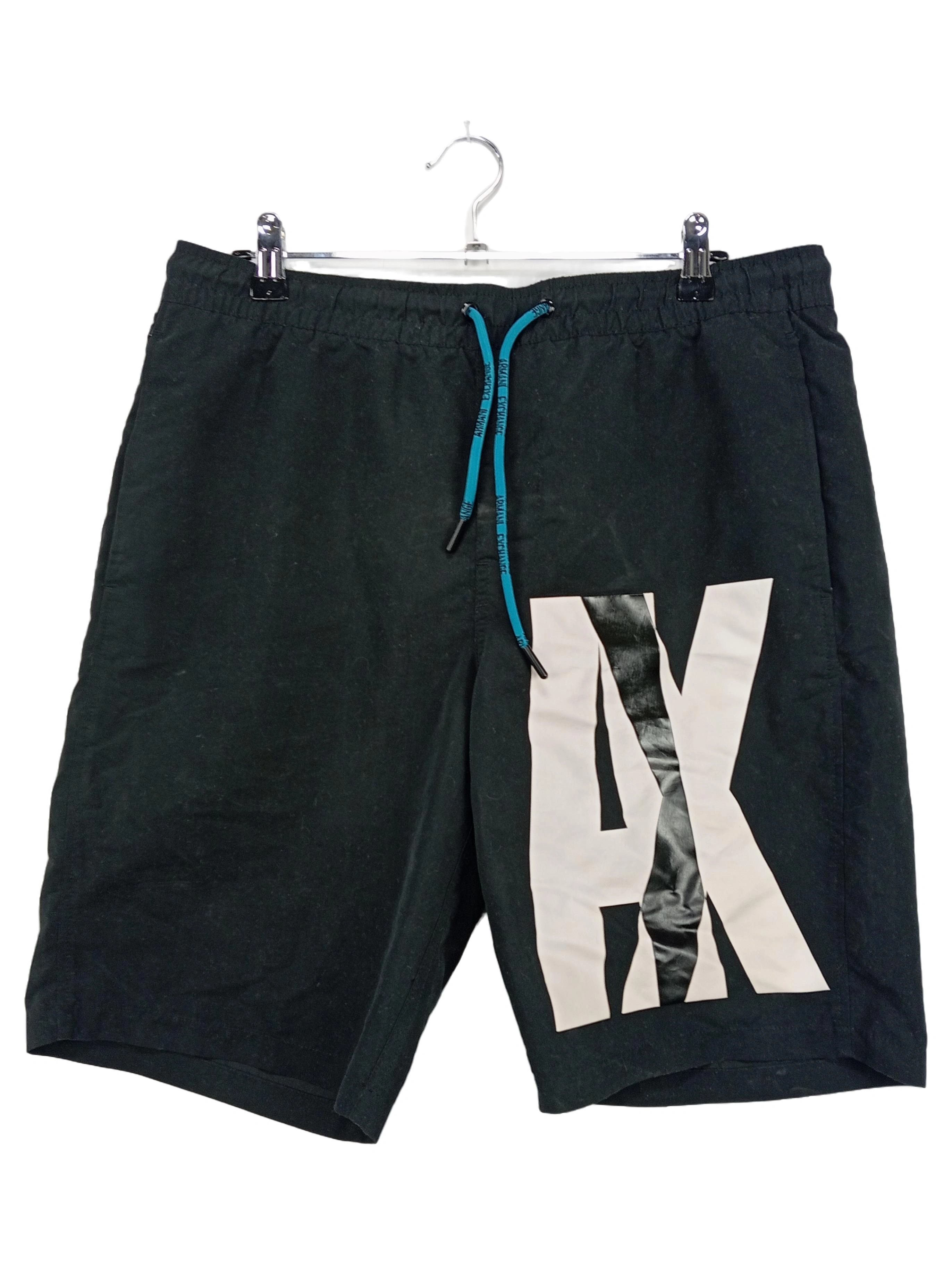 AX ARMANI EXCHANGE Herren Badeshorts Gr. 48/M Schwarz Logo-Print 1