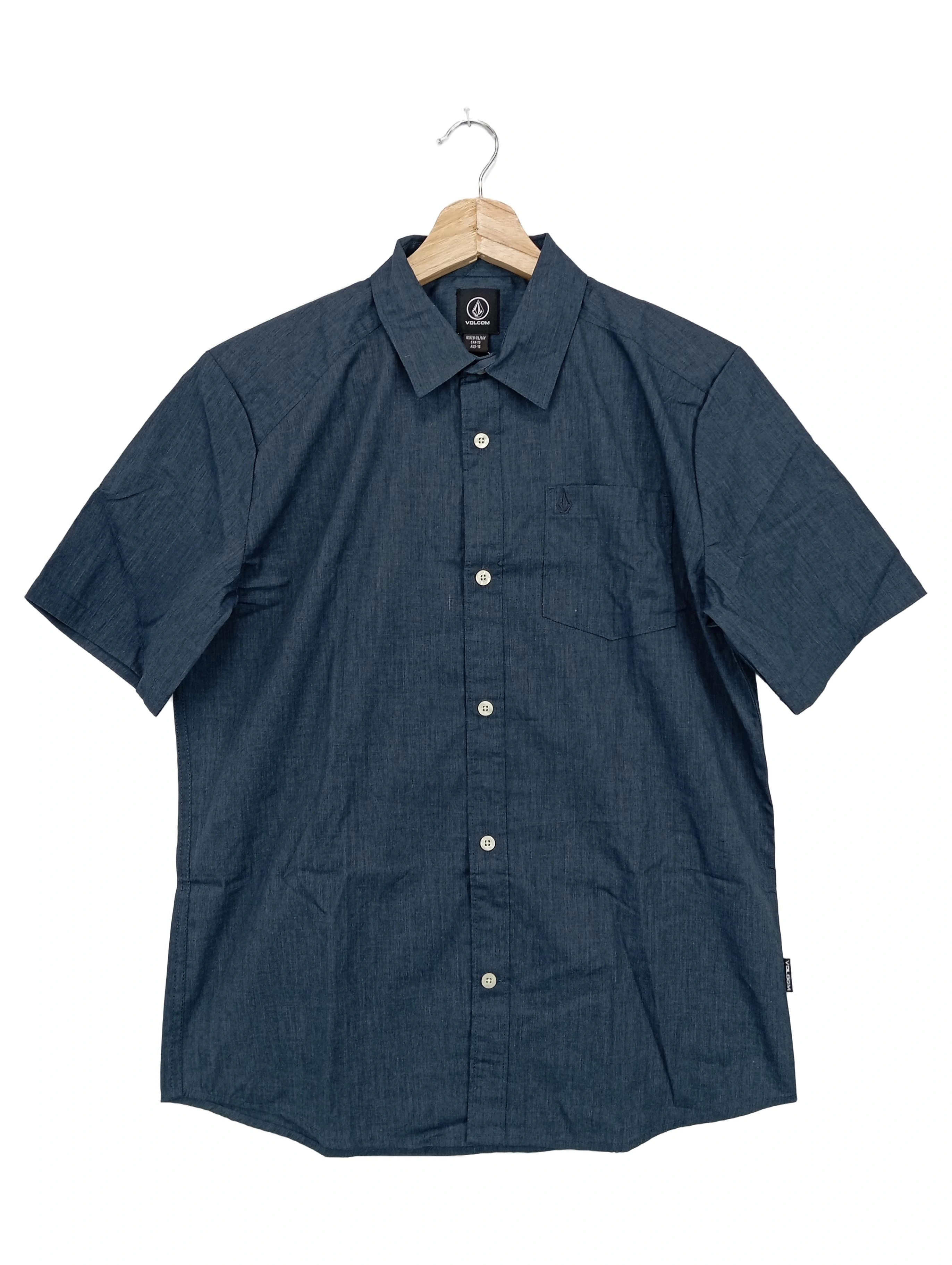VOLCOM Kinder Freizeithemd Blau Gr. 152 Casual Kurzarm Baumwolle Polyester 1