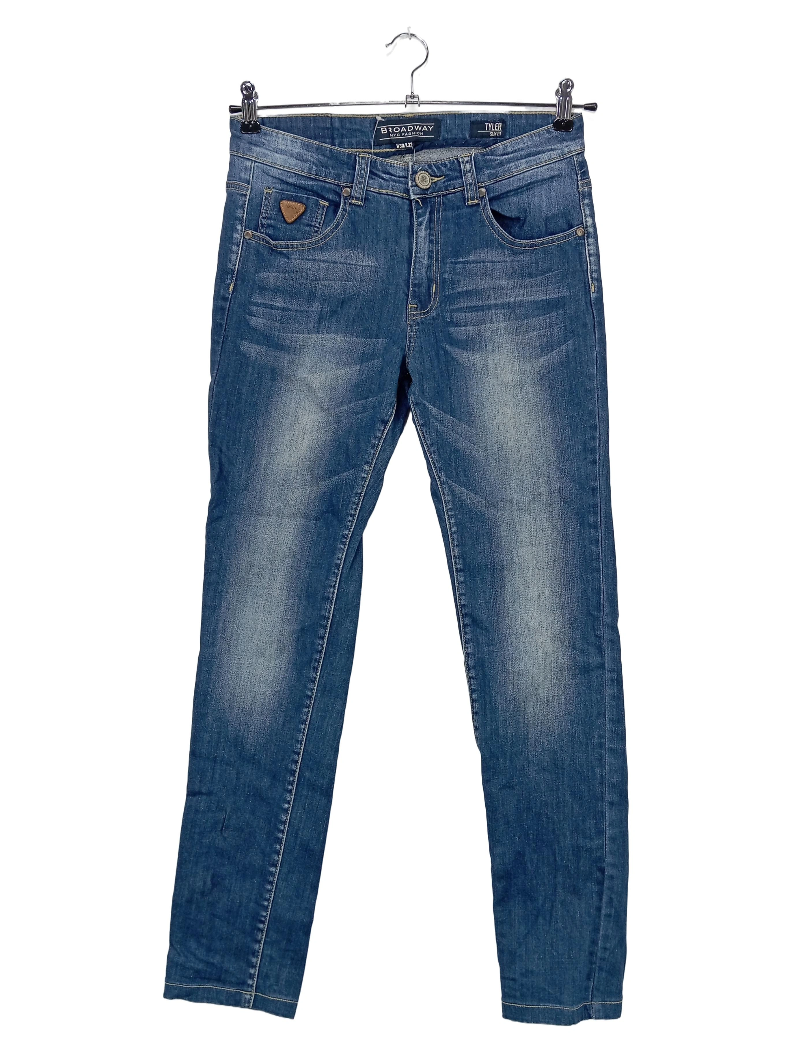 Broadway NYC Damen Jeans Slim Fit W30 Blau Casual Stretch Denim Hose 1