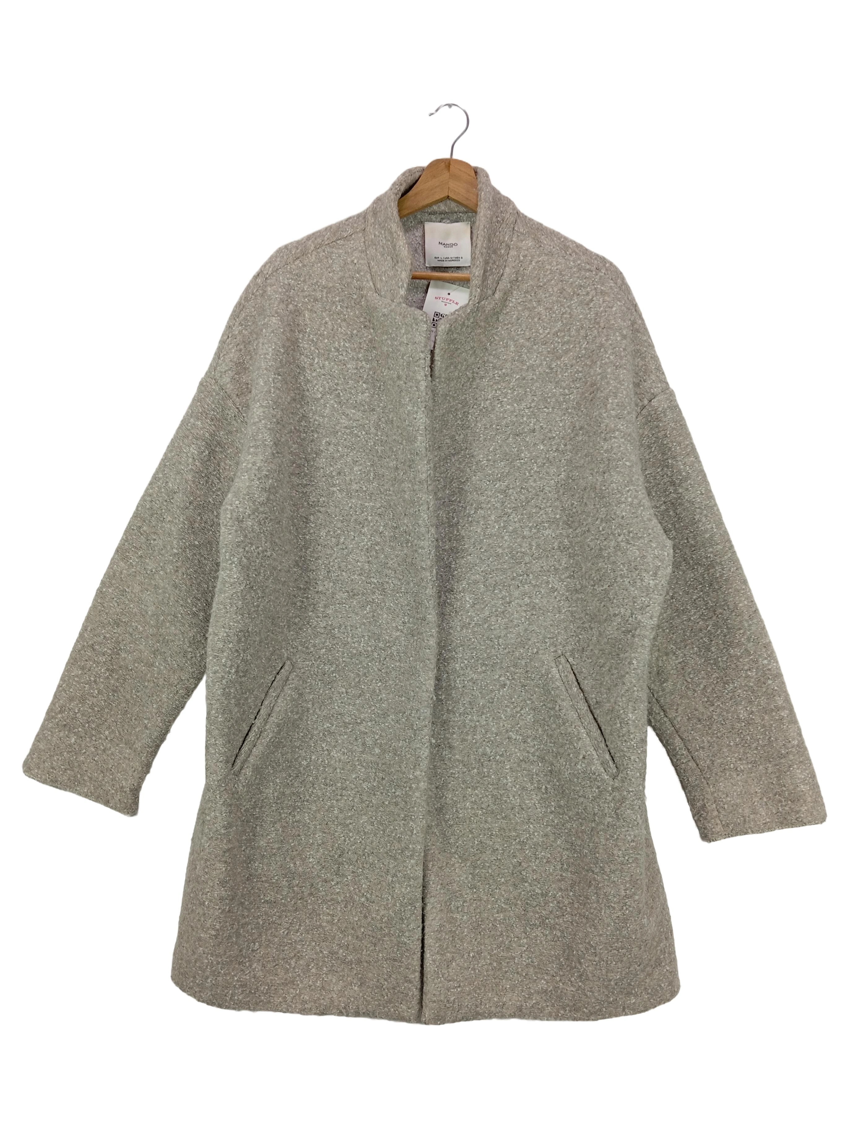 MANGO Damen Leichter Mantel Grau Gr. 40/L Klassisch Elegant 1