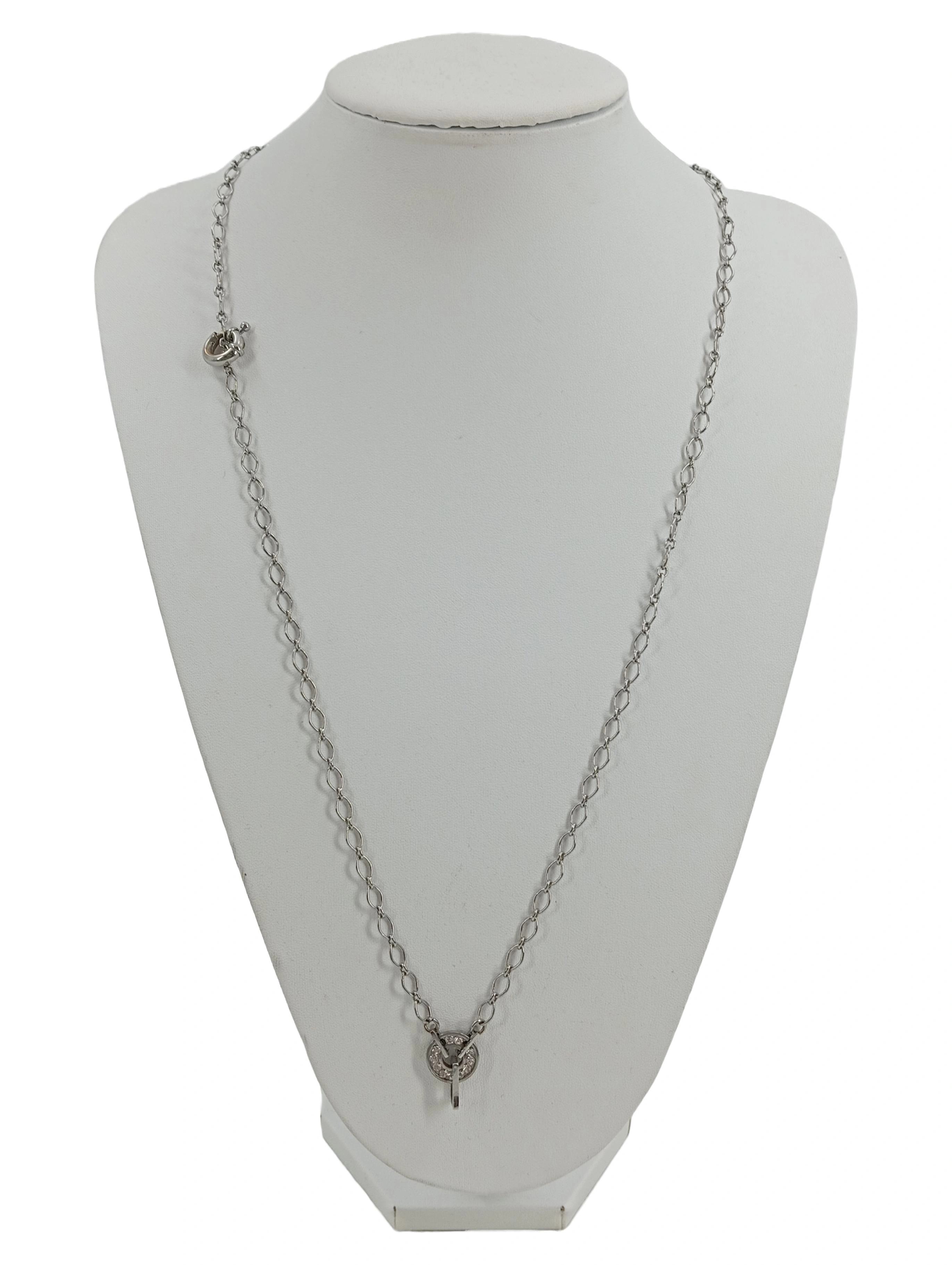 DYRBERG KERN Halskette mit Anhänger Silber Elegant Strasssteine Damen 75cm 1