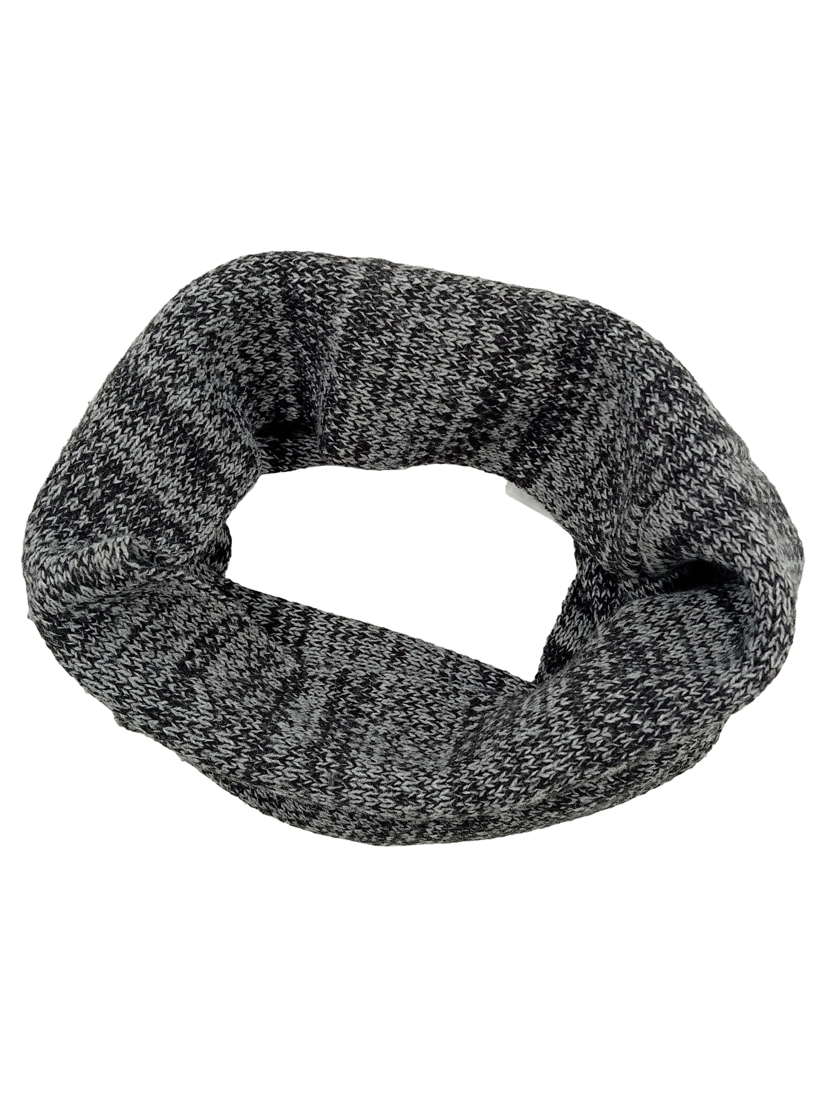 TOM TAILOR Herren Loop Schal Grau Meliert Strickmuster Freizeit 1