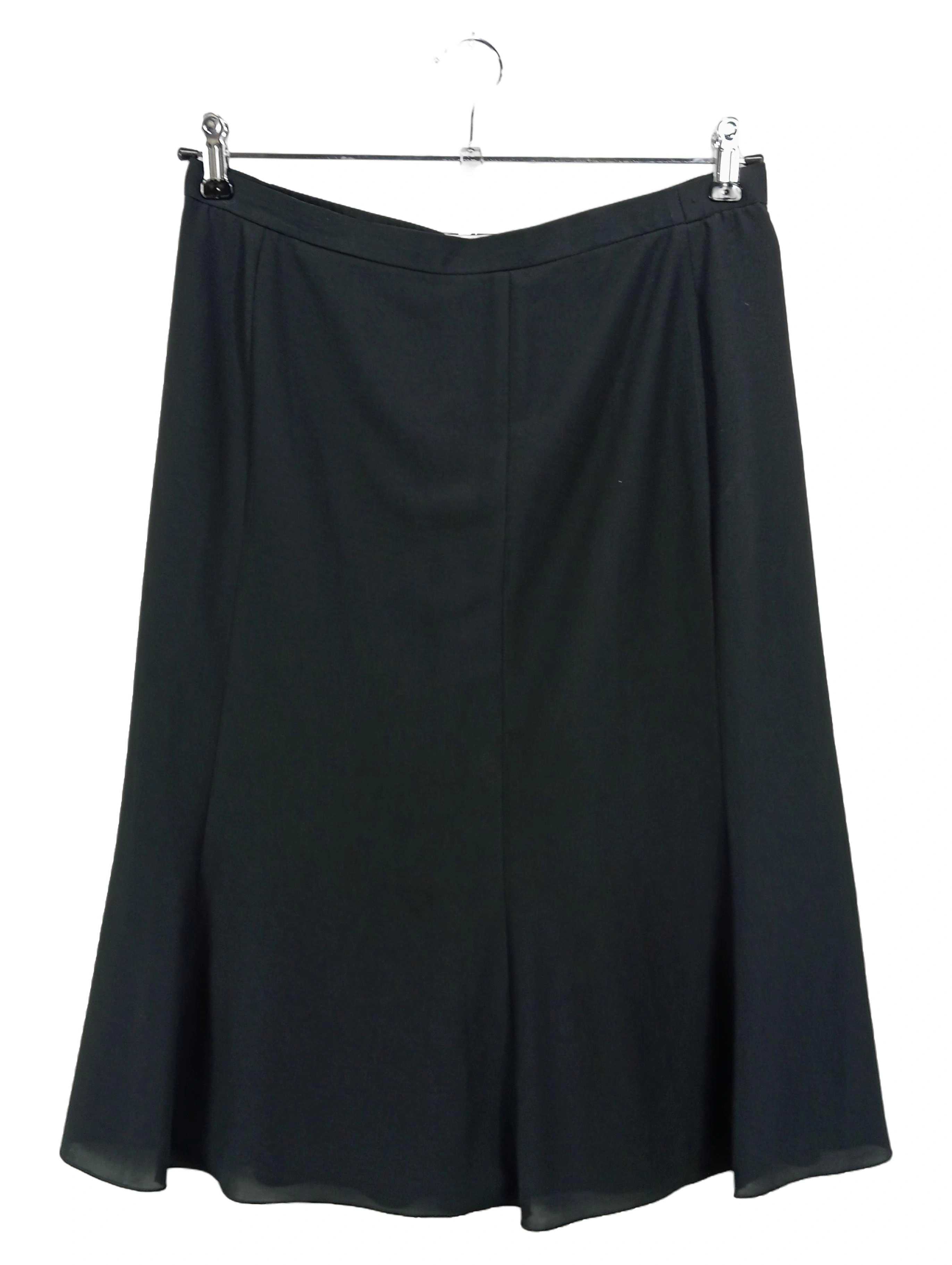 BASLER Damen A-Linienrock Gr. 40/L Schwarz Elegant Polyester Midirock 1