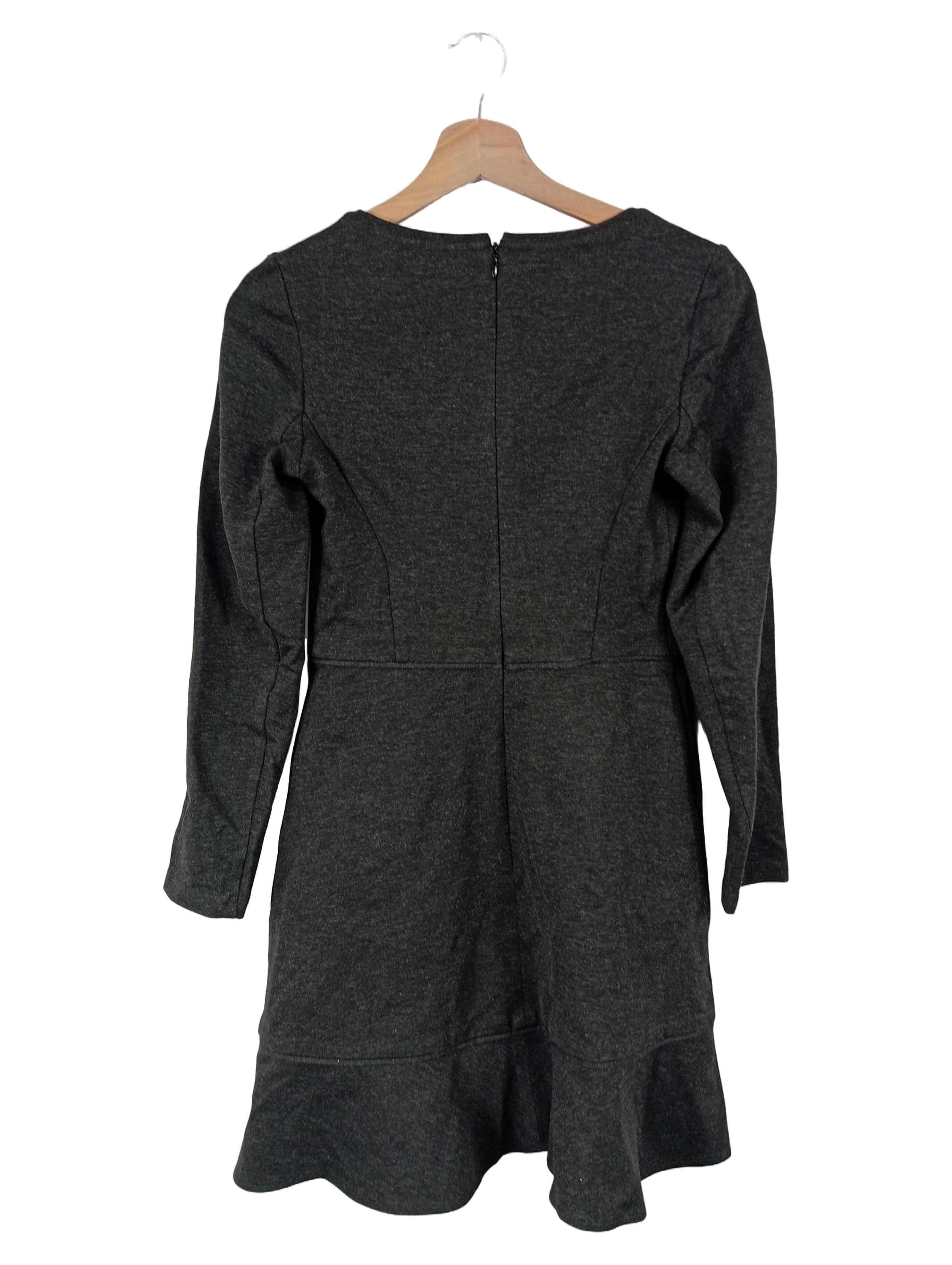 COMPTOIR DES COTONNIERS Damen festliches Kleid Gr. 34/XS Grau Elegant Rüsche 1