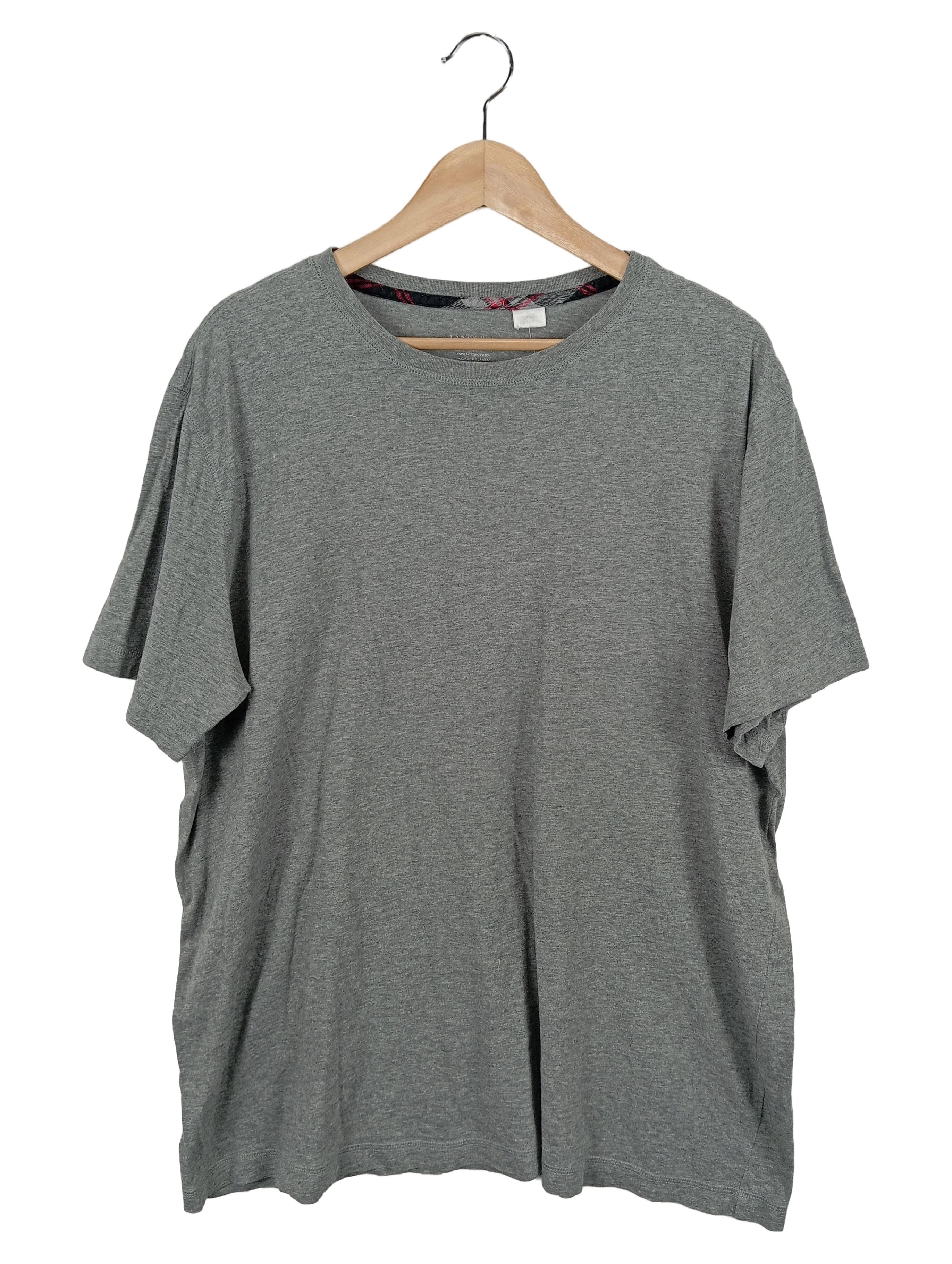 LANDS' END Herren T-Shirt Basic Grau Gr. 52/L Baumwolle Kurzarm 1
