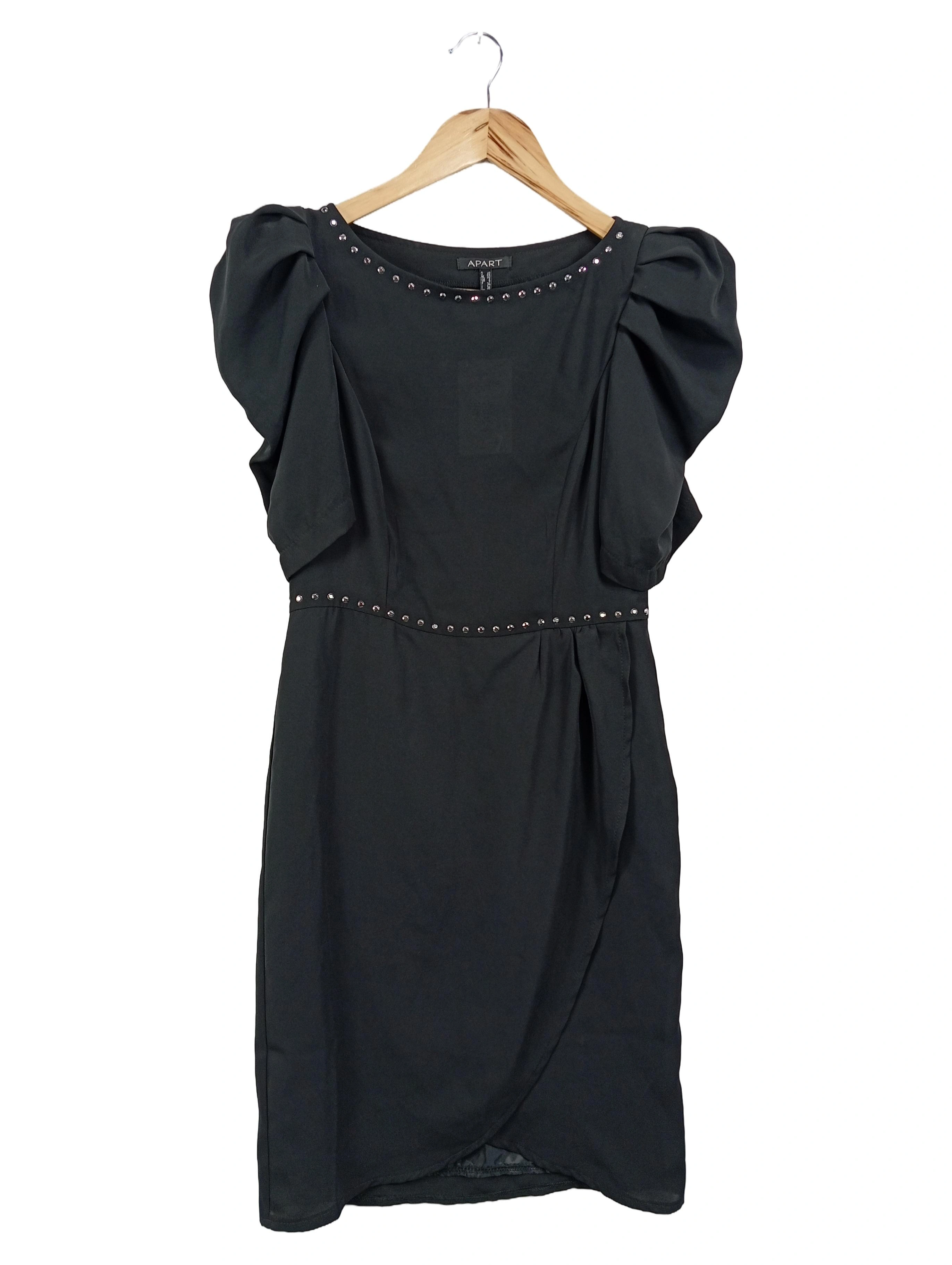 APART IMPRESSIONS Cocktailkleid Damen Gr. 32;XXS Schwarz Elegant Nieten 1