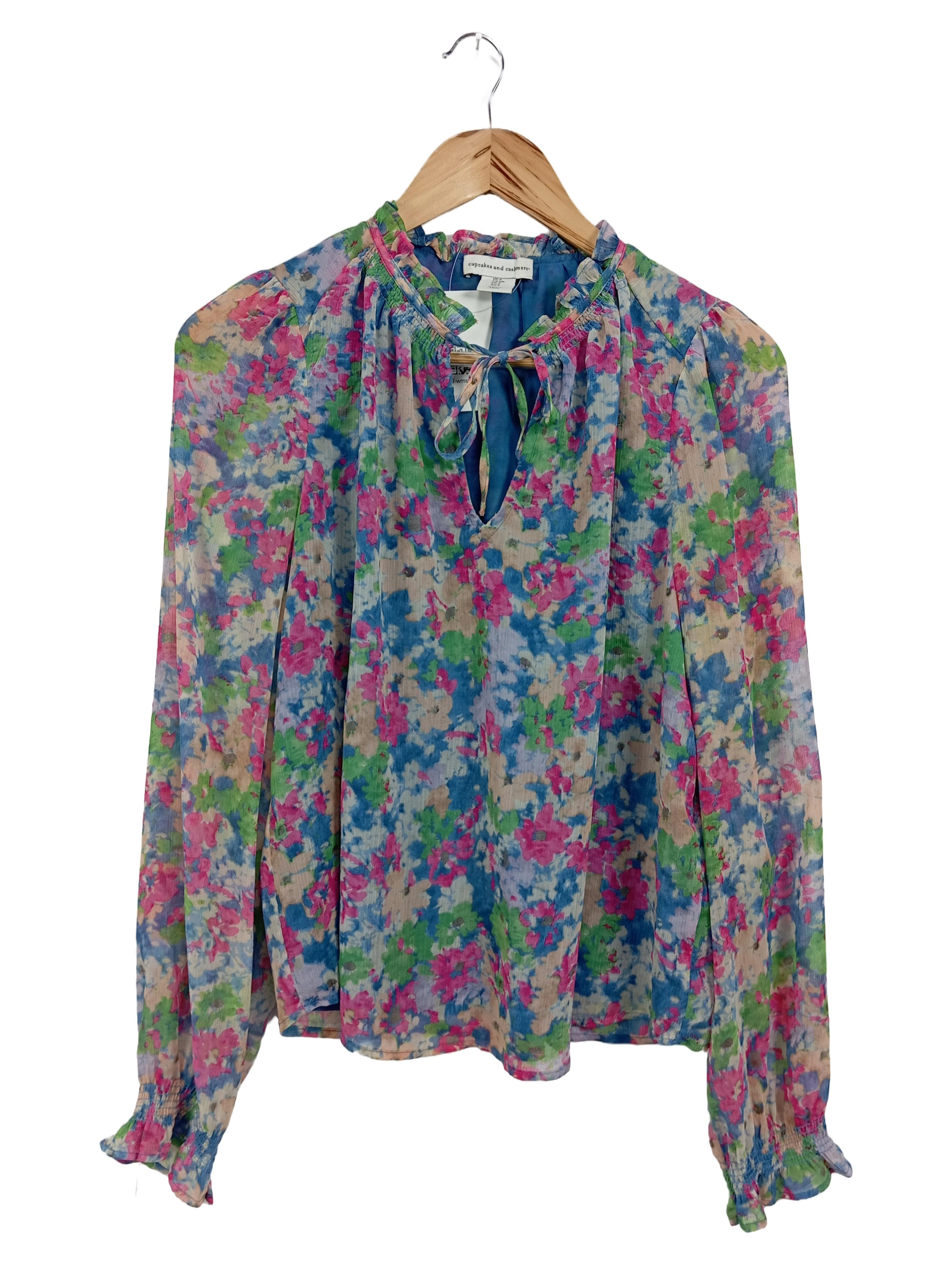 CUPCAKES AND CASHMERE Bluse Damen 36/S Mehrfarbig Blumenmuster Casual 1