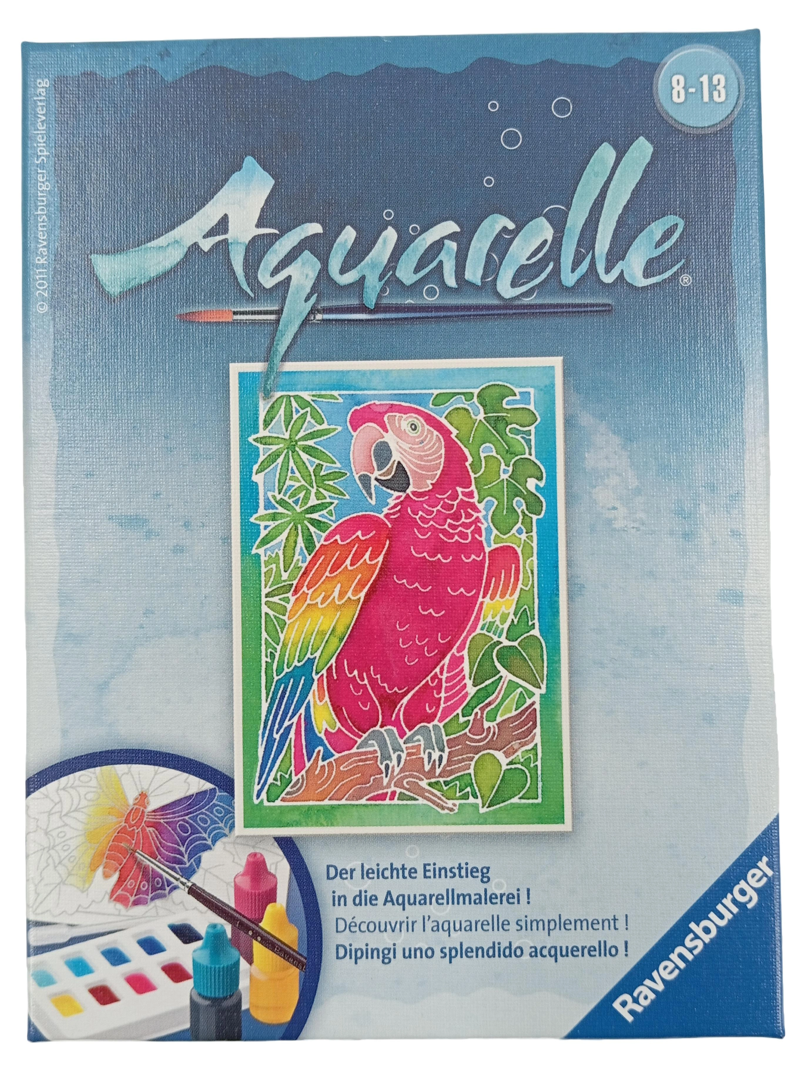 RAVENSBURGER Aquarelle Kreativ Bastelset Papagei Mehrfarbig 8-13 Jahre 1