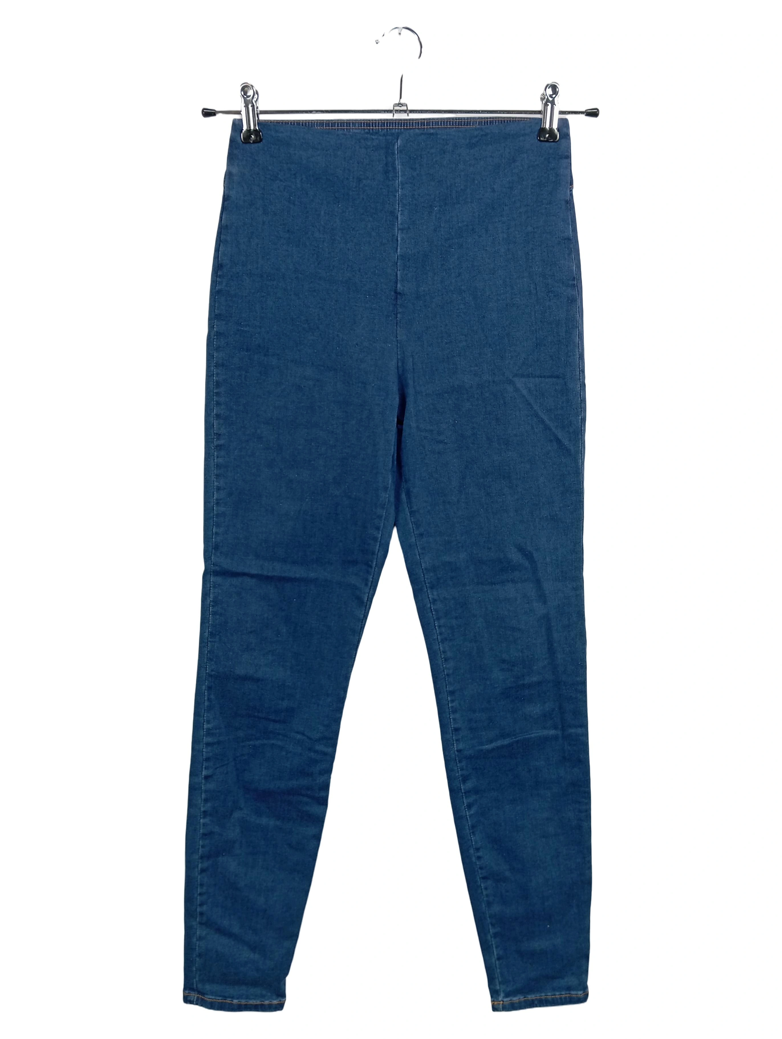 CALZEDONIA Damen Stoffhose Gr. M Blau Casual 1