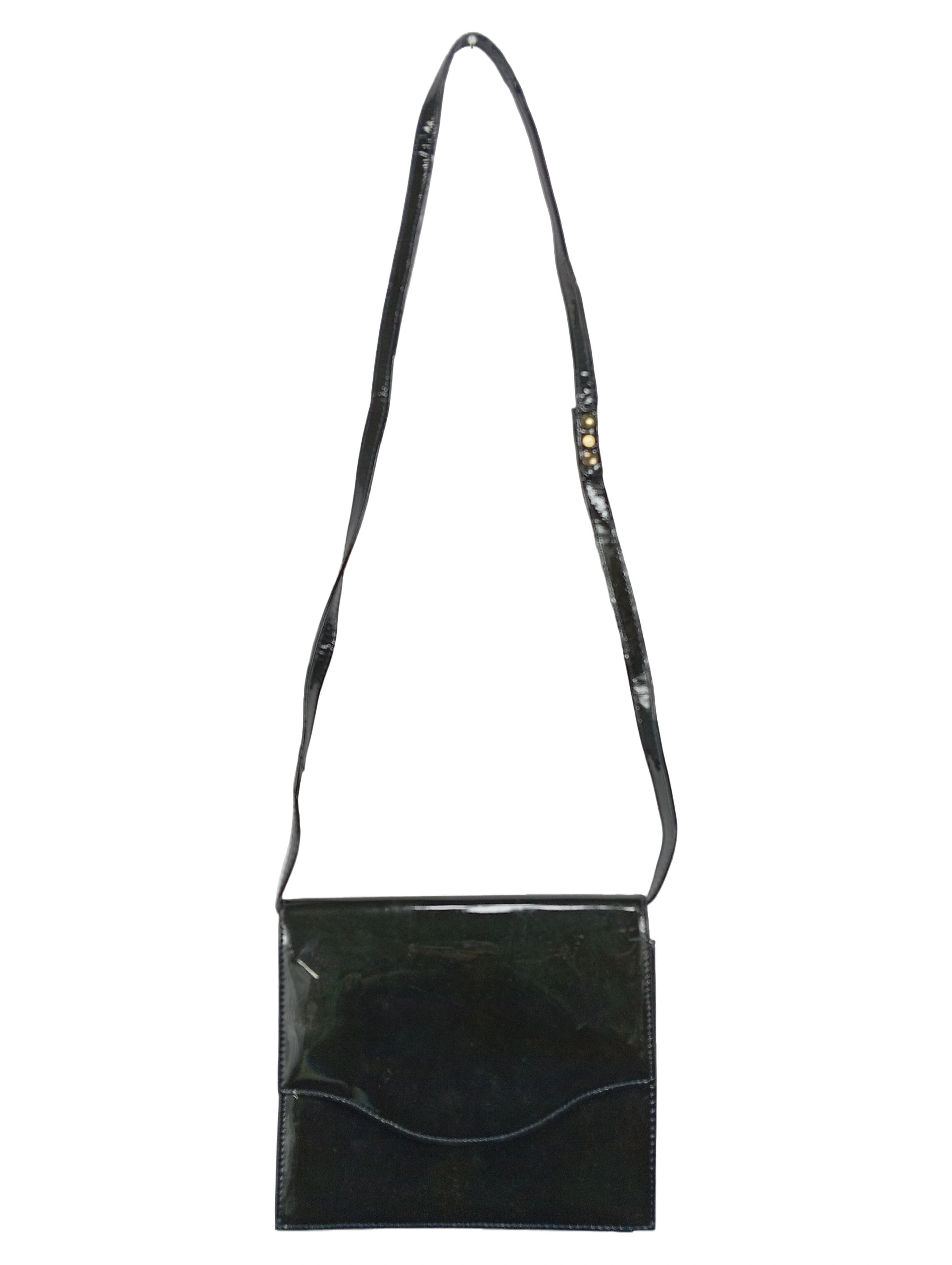 BRUNO MAGLI Damen Umhängetasche Schwarz Leder Elegant Klassisch 20x17cm 1
