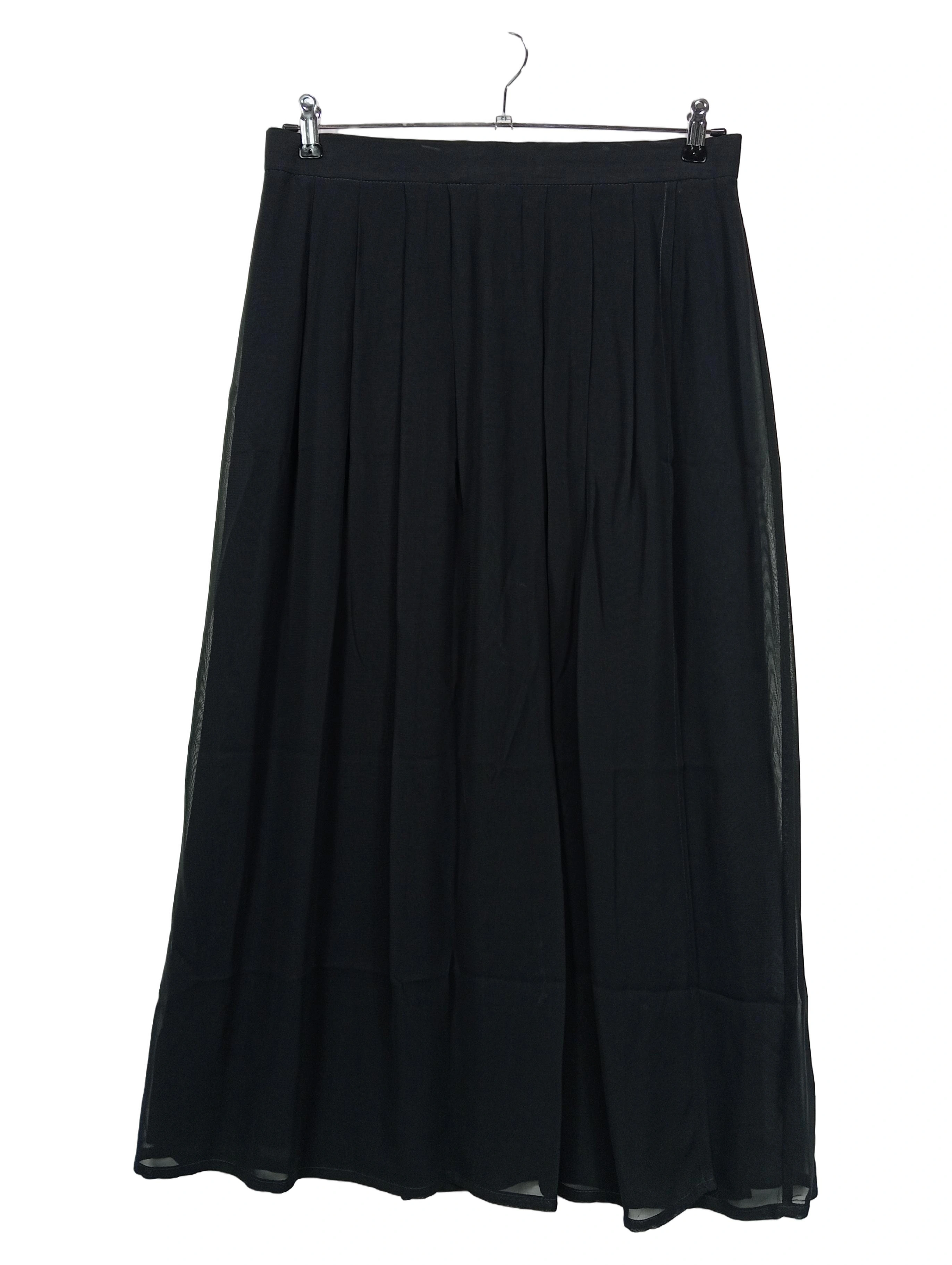 BARBARA TOUSSAINT Faltenrock Damen 44/XXL Schwarz Elegant Klassisch Maxirock 1