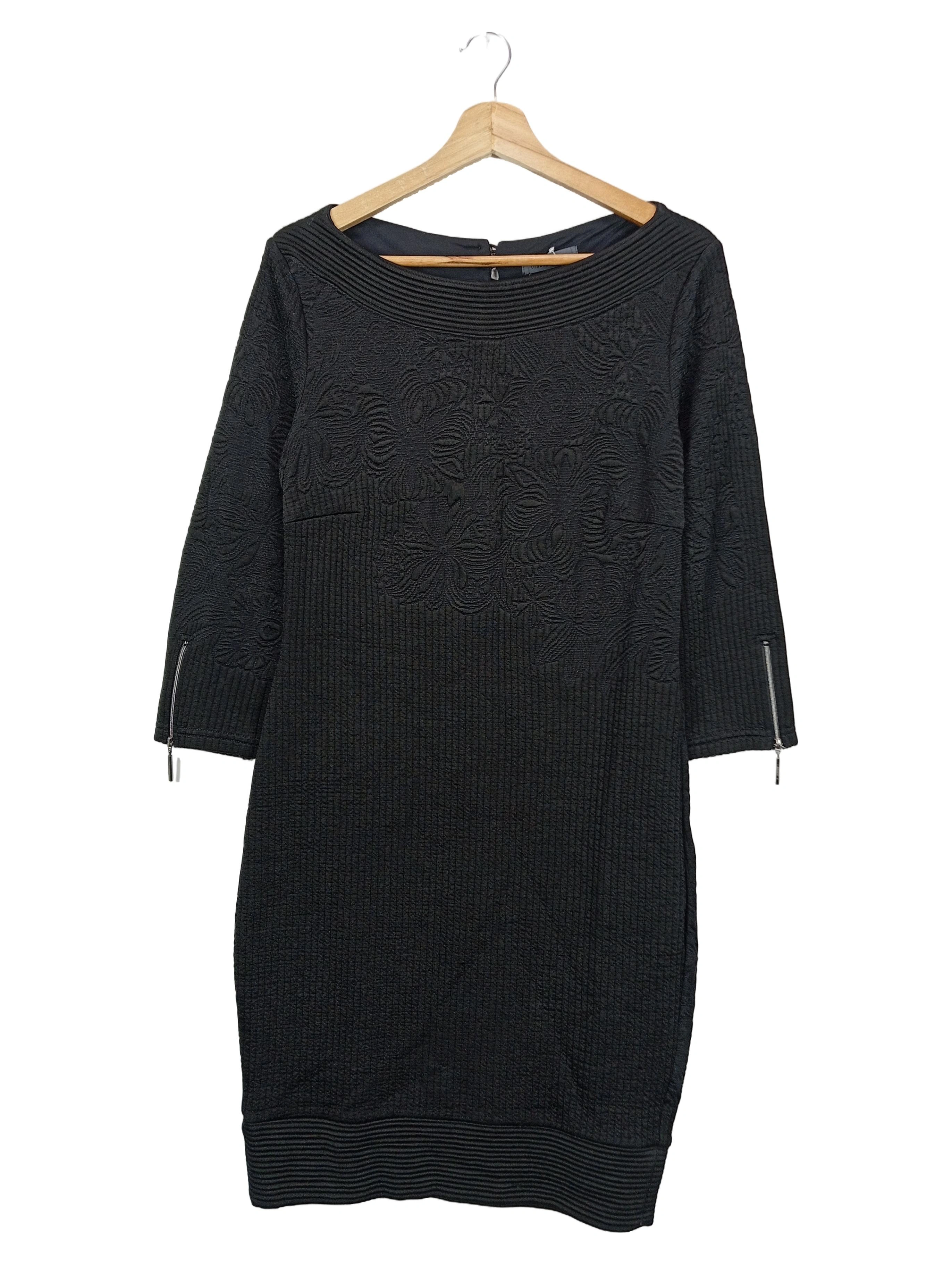 AIRFIELD Damen Etuikleid Gr. 36/S Schwarz Business Strukturmuster 1
