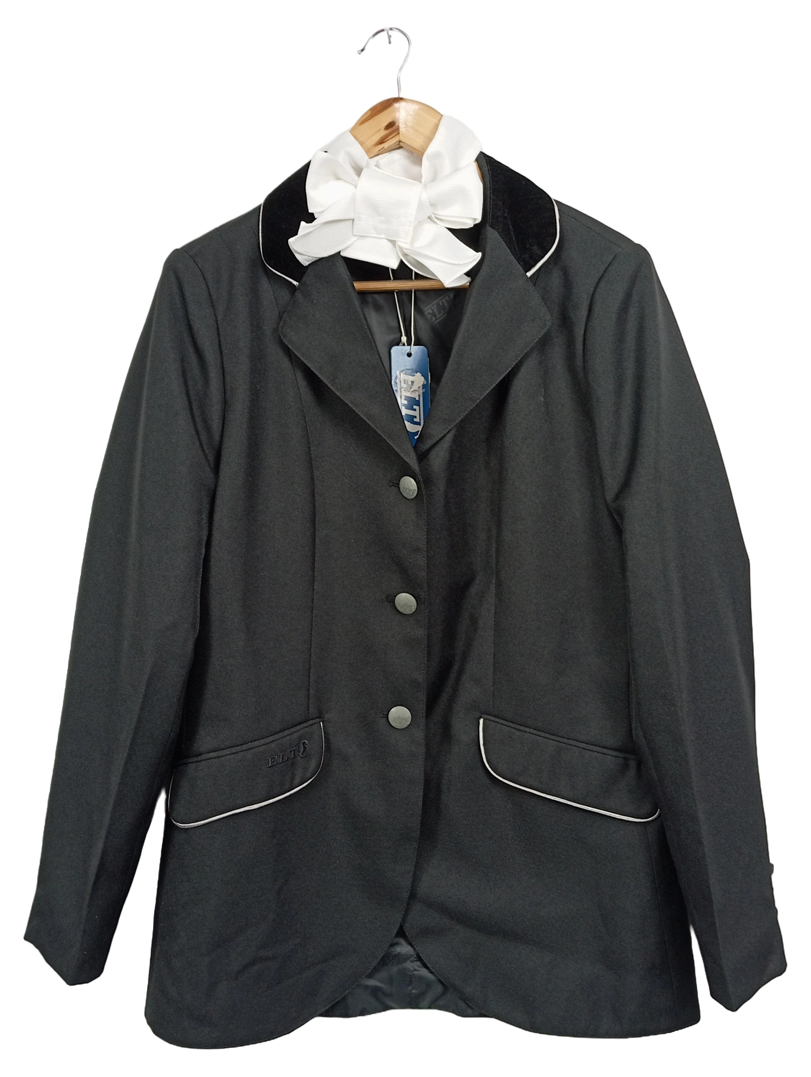 ELT Damen Reitsakko Turnierjacket Gr. 40/L Grau Elegant Plastron 1