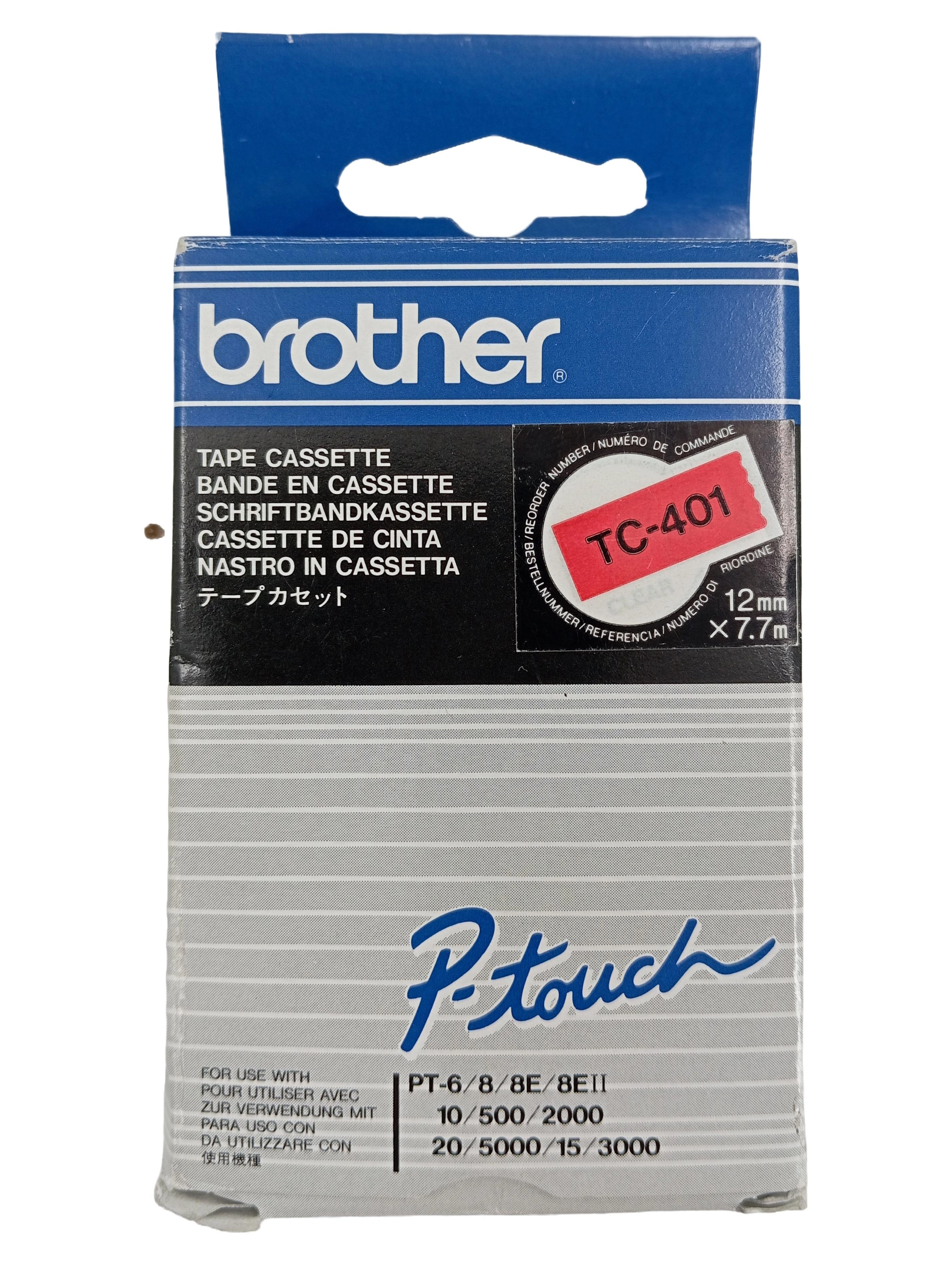 Brother P-touch TC-401 Beschriftungsband Transparent 12mm x 7.7m 1
