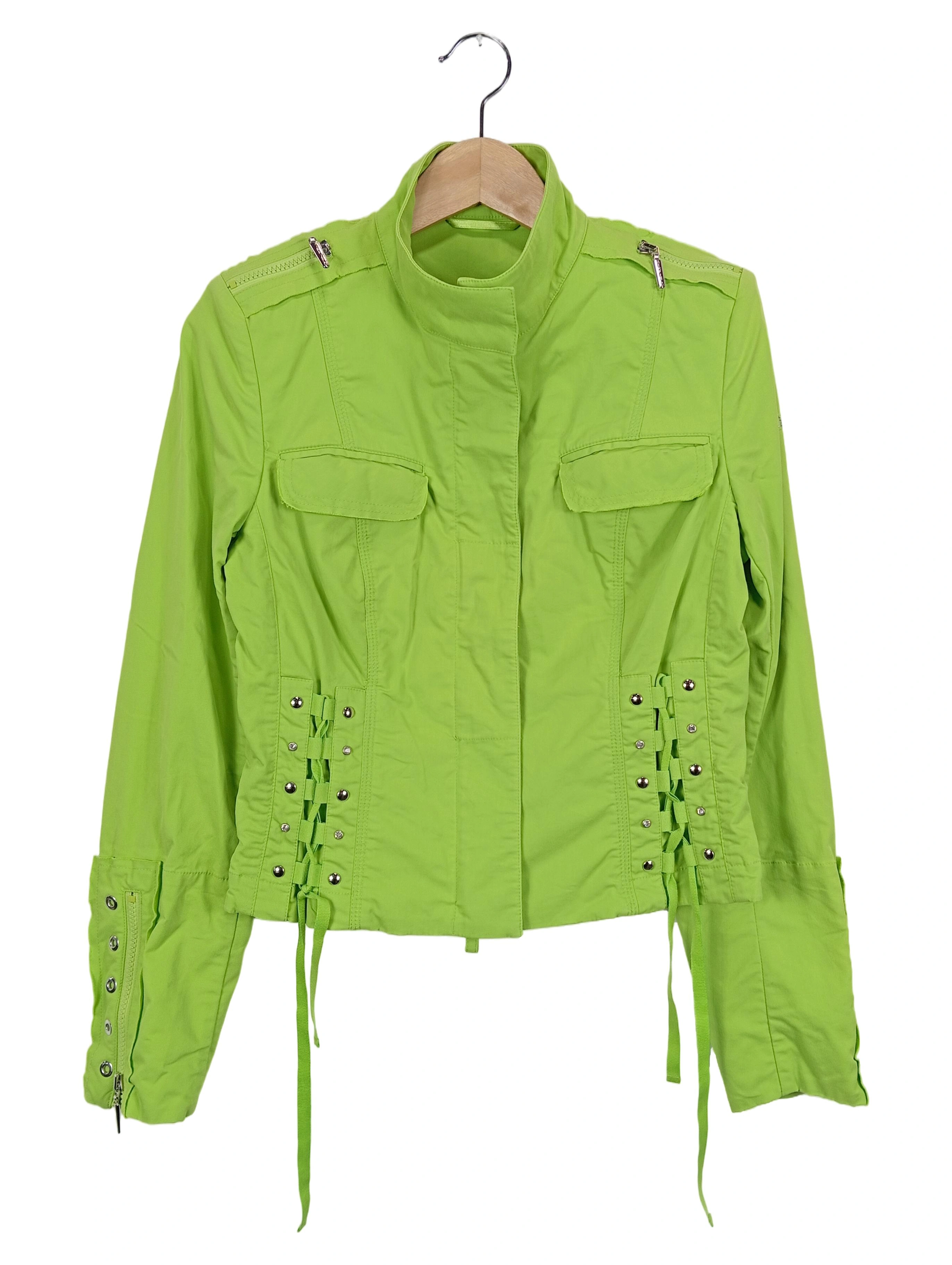AIRFIELD Damen Leichte Jacke Gr. 38/M Grün Elegant Streetwear Baumwolle 1