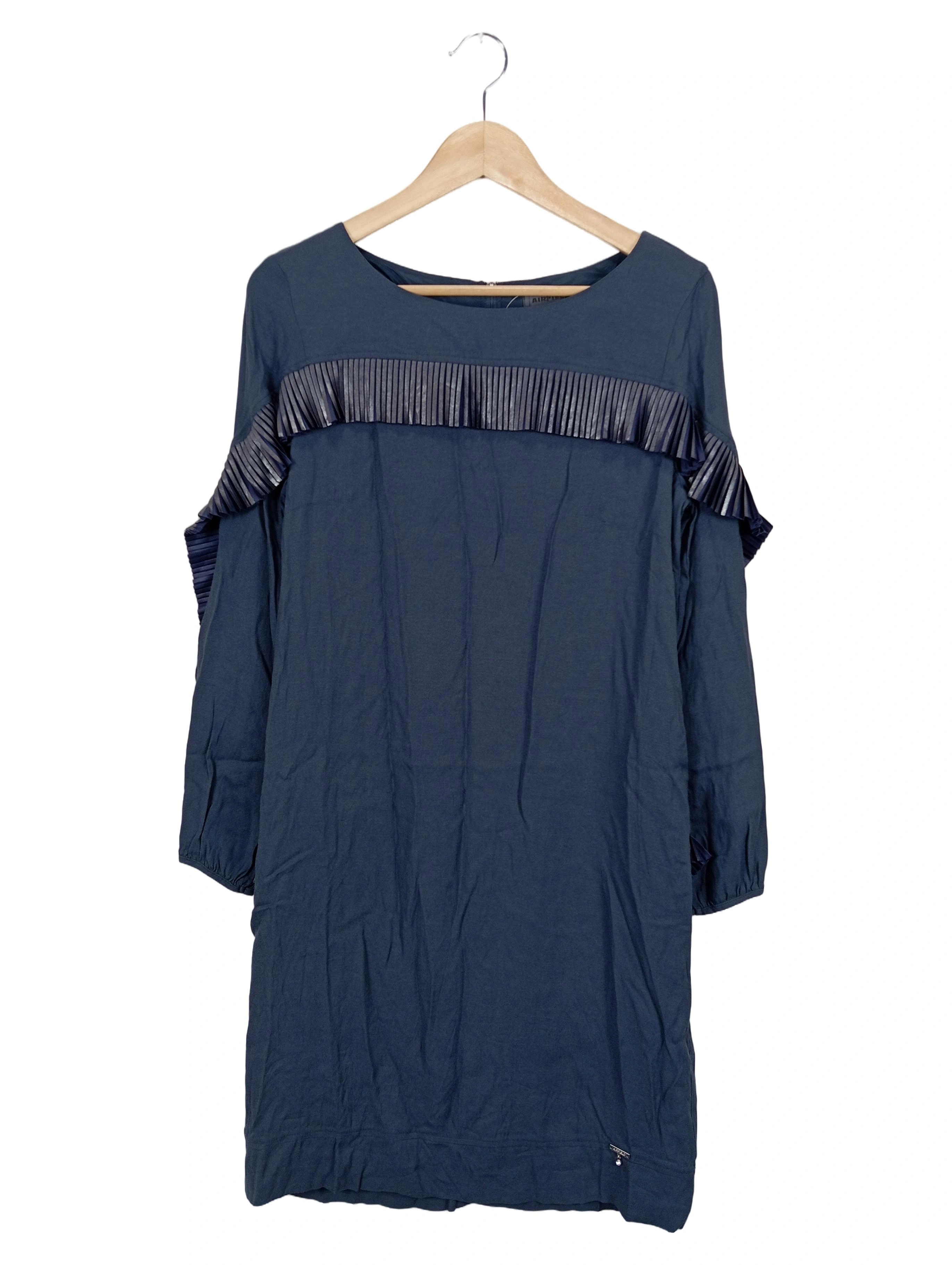 AIRFIELD Damen Blusenkleid Gr. 36/S Blau Elegant Rüschen Midikleid 1