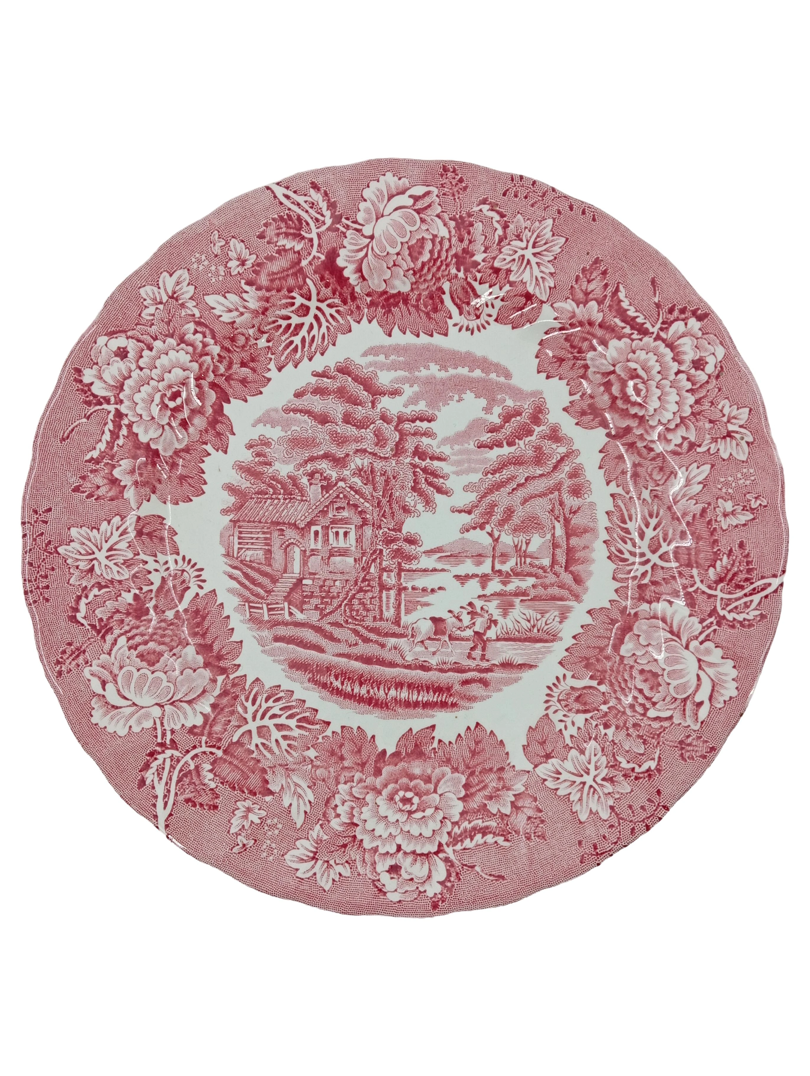 ENOCH WEDGWOOD Sammelteller English Scenery Rot Klassisch Landschaft 20cm 1