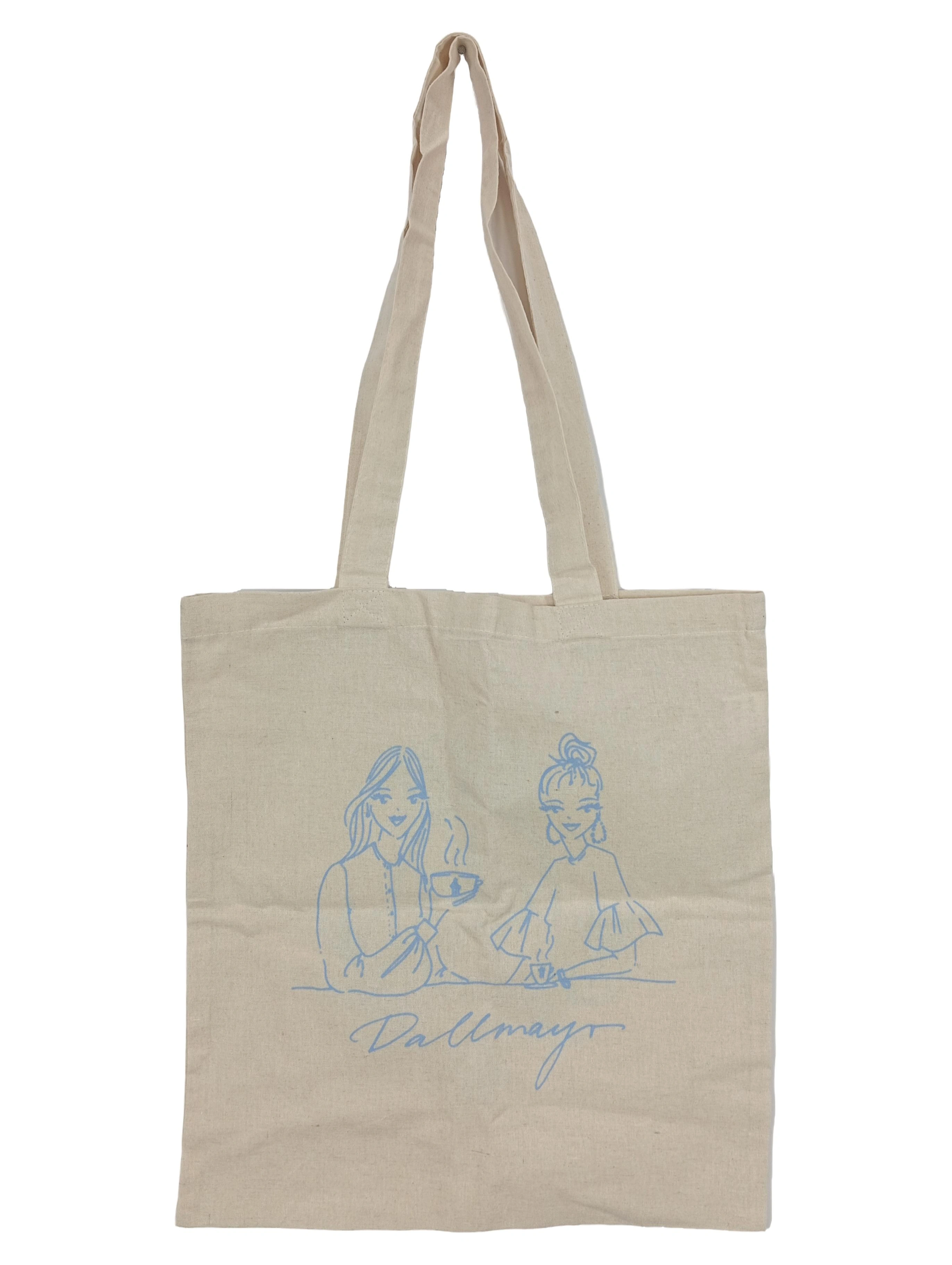 DALLMAYR Shopper Damen Beige Baumwolle Tragetasche Casual Grafik Schriftzug 1