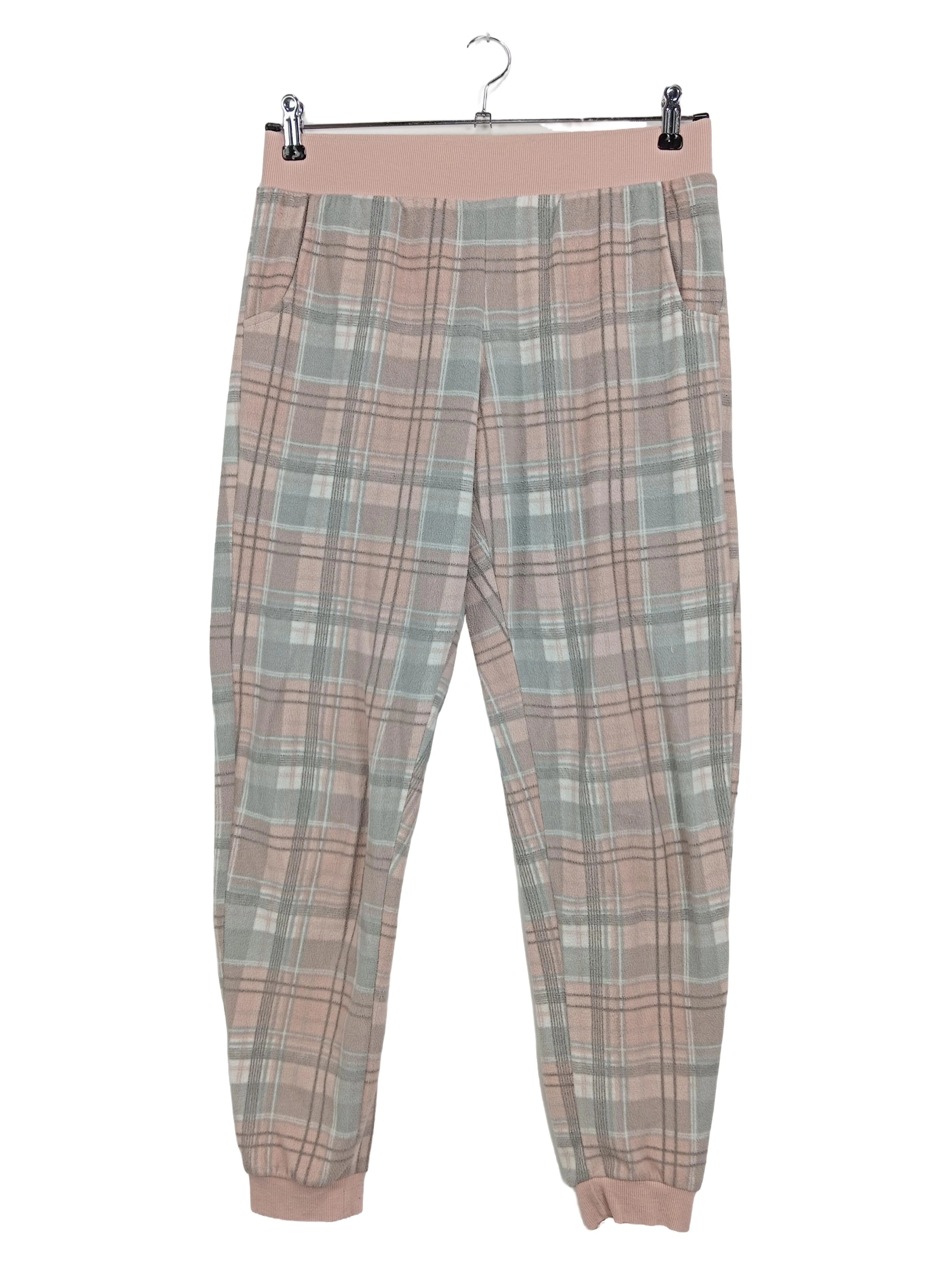 HUNKEMÖLLER Schlafanzug Hose Damen 38/M Rosa Kariert Casual Polyester 1