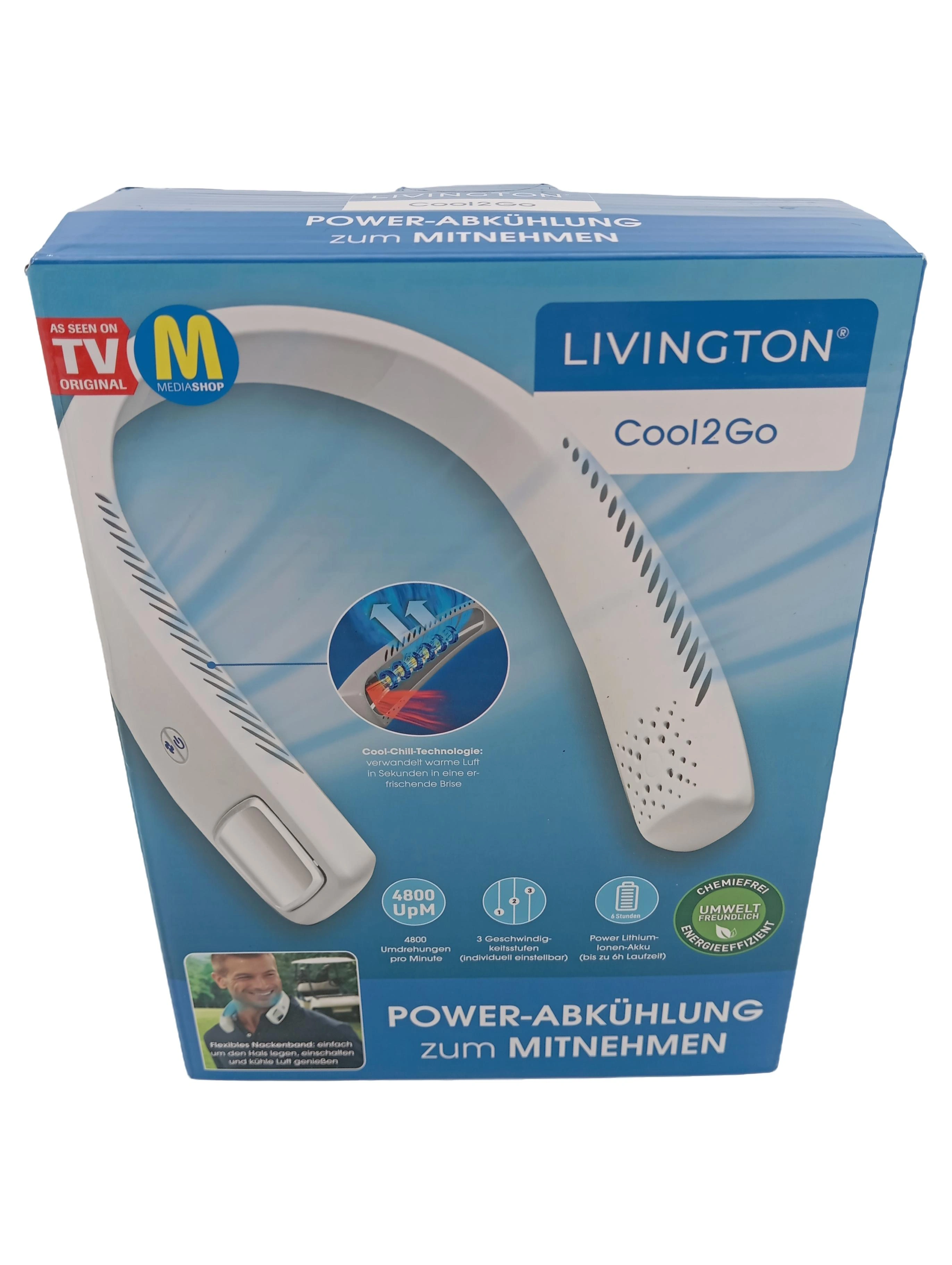 LIVINGTON Cool2Go Nackenventilator Weiß Tragbarer Mobiler Ventilator 1