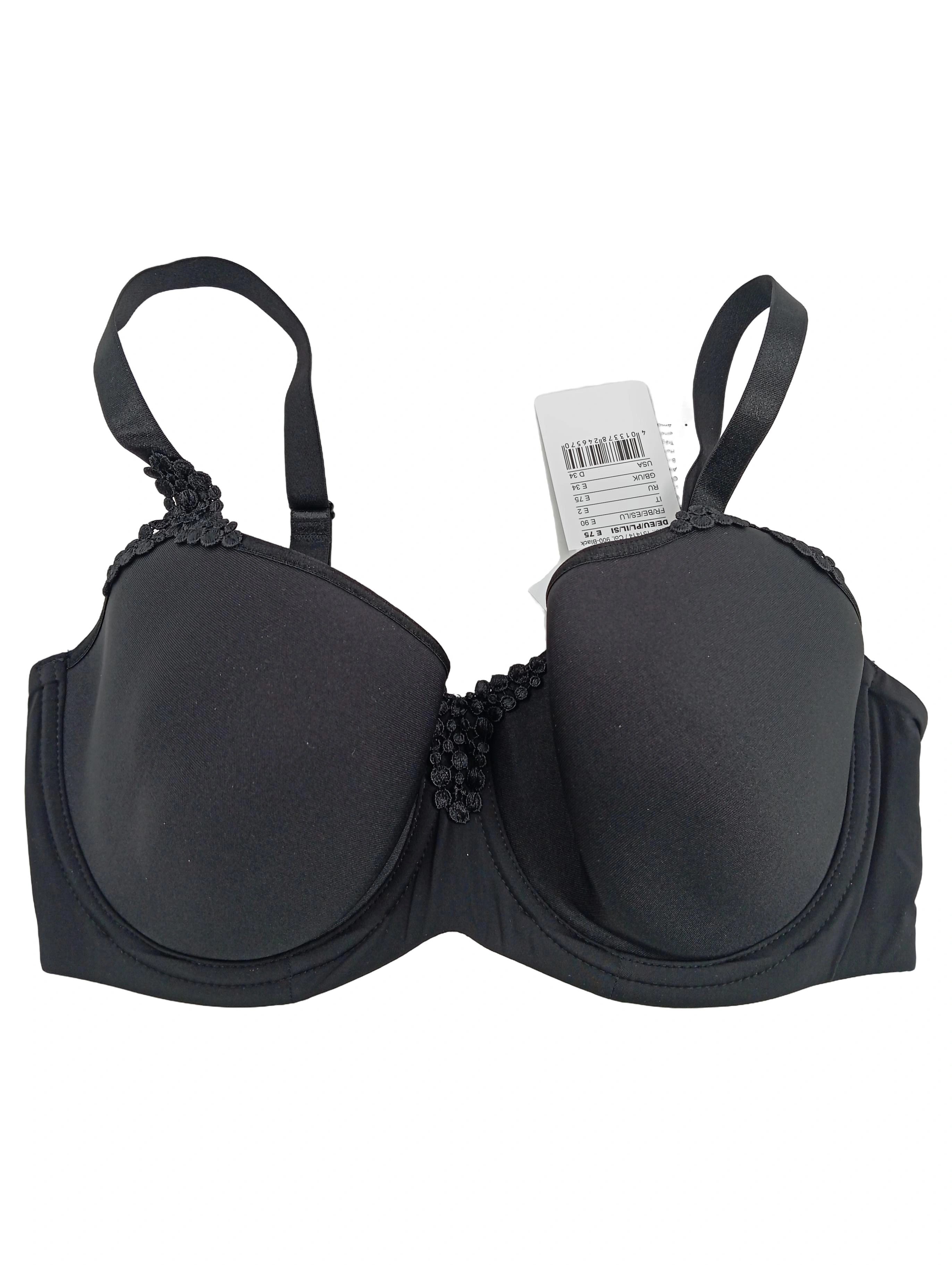 VIANIA Damen BH E 75 Schwarz Elegant Spitze Dessous Neu 1