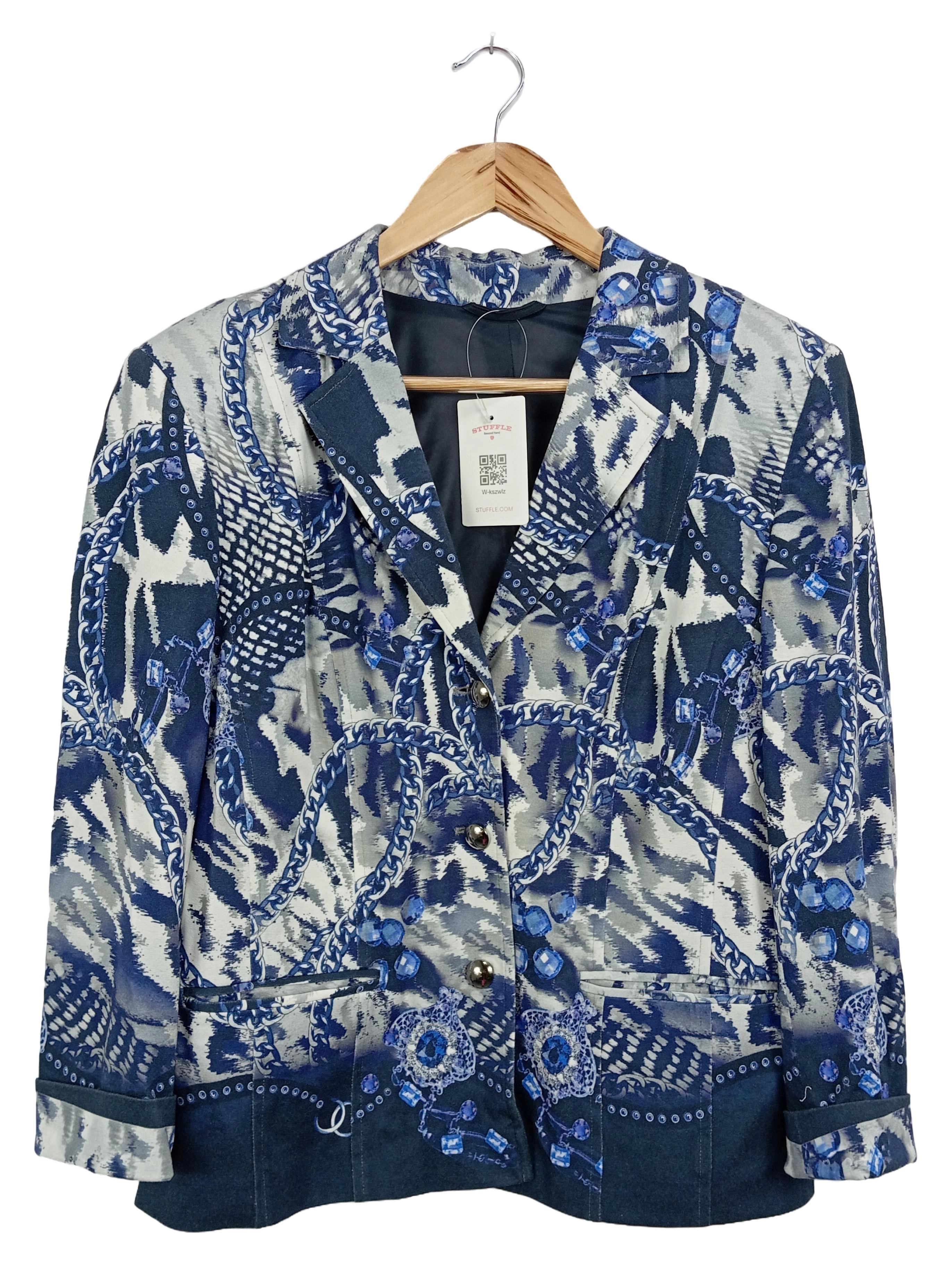 ATELIER GOLDNER SCHNITT Damen Blazer 36/S Blau Grafisch Elegant 1