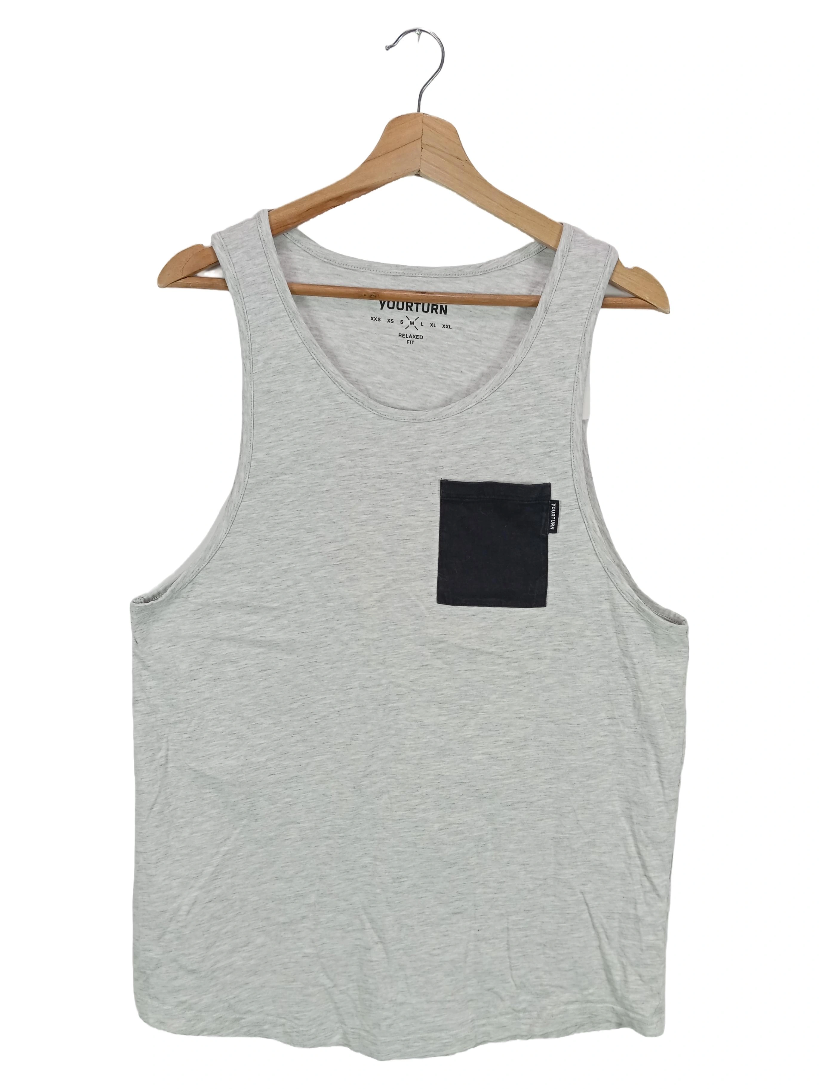 YOURTURN Herren Top Tanktop Grau M 48/M Casual Basic 1