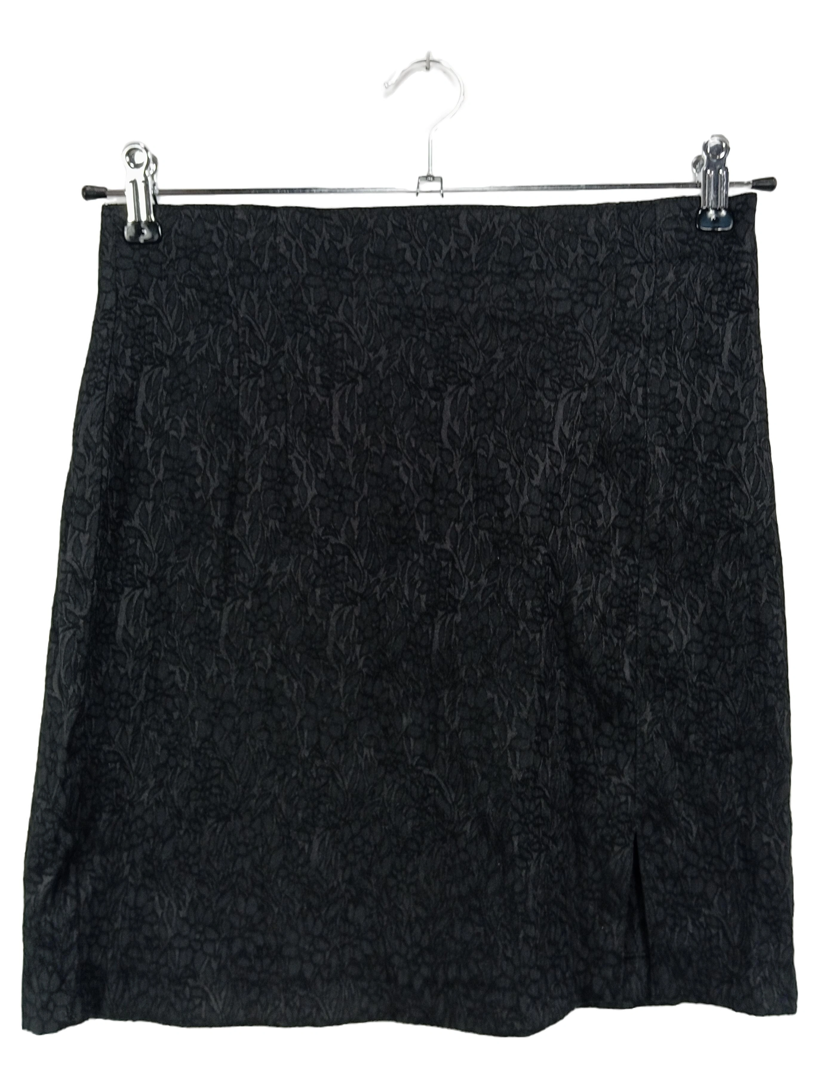 ECCO Faltenrock Damen Gr. 38 Schwarz Elegant Florales Muster 1