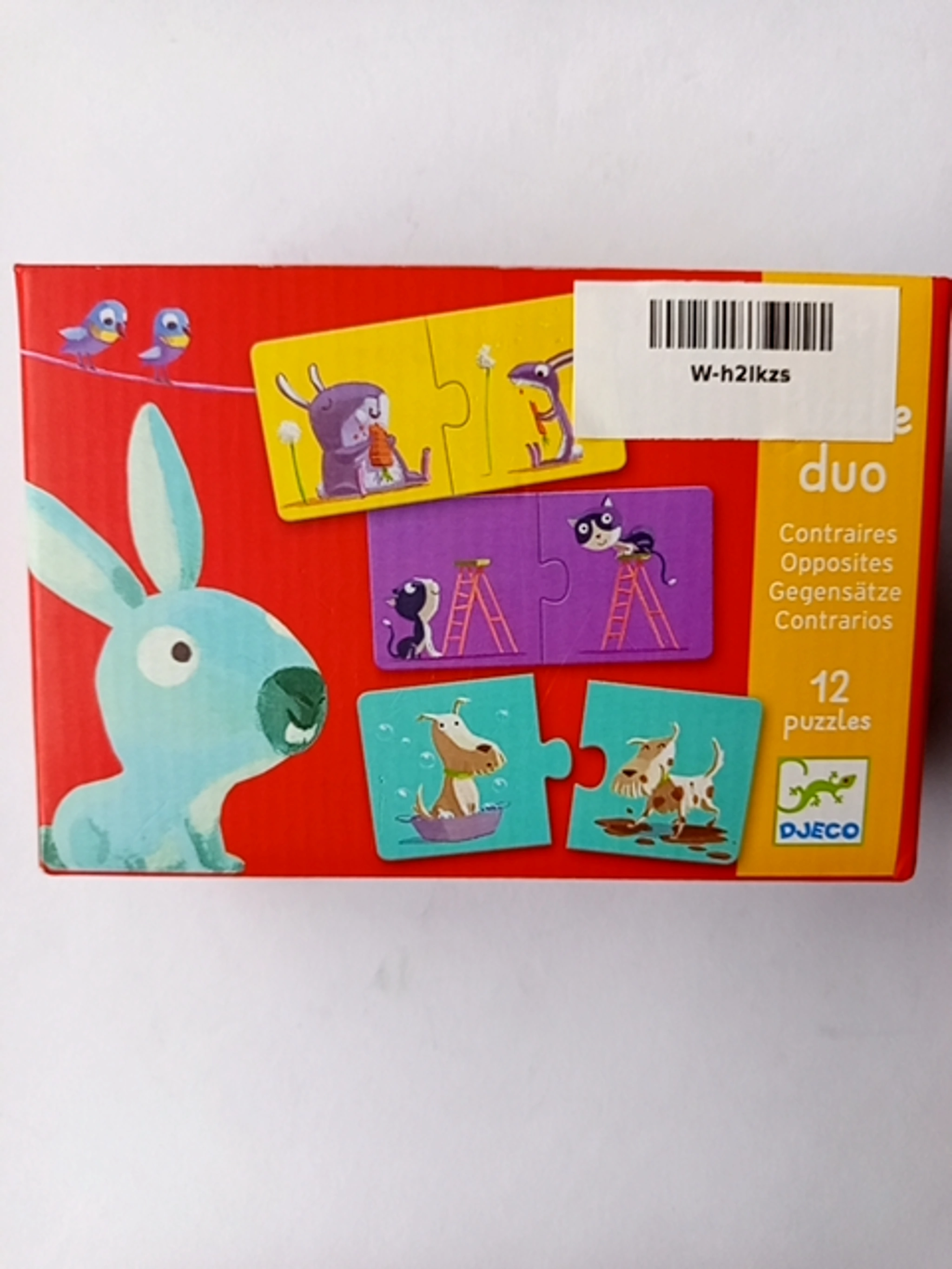 Djeco Puzzle Duo Gegensätze Contraires 12 Puzzles ab 2 Jahre Lernspiel 1