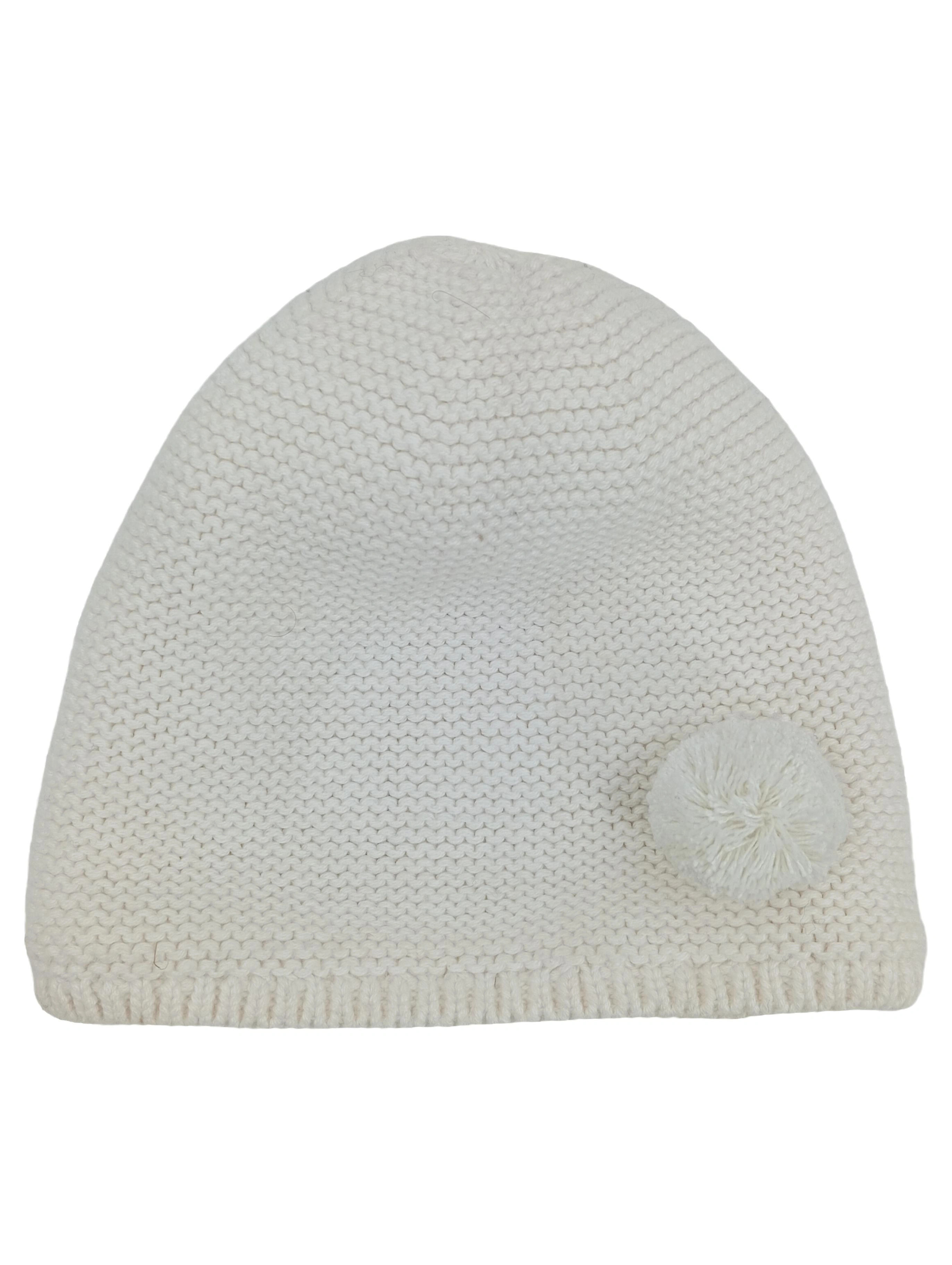 JACADI Mütze Kinder 18 Monate Beige Casual Strickmütze mit Pompon 1