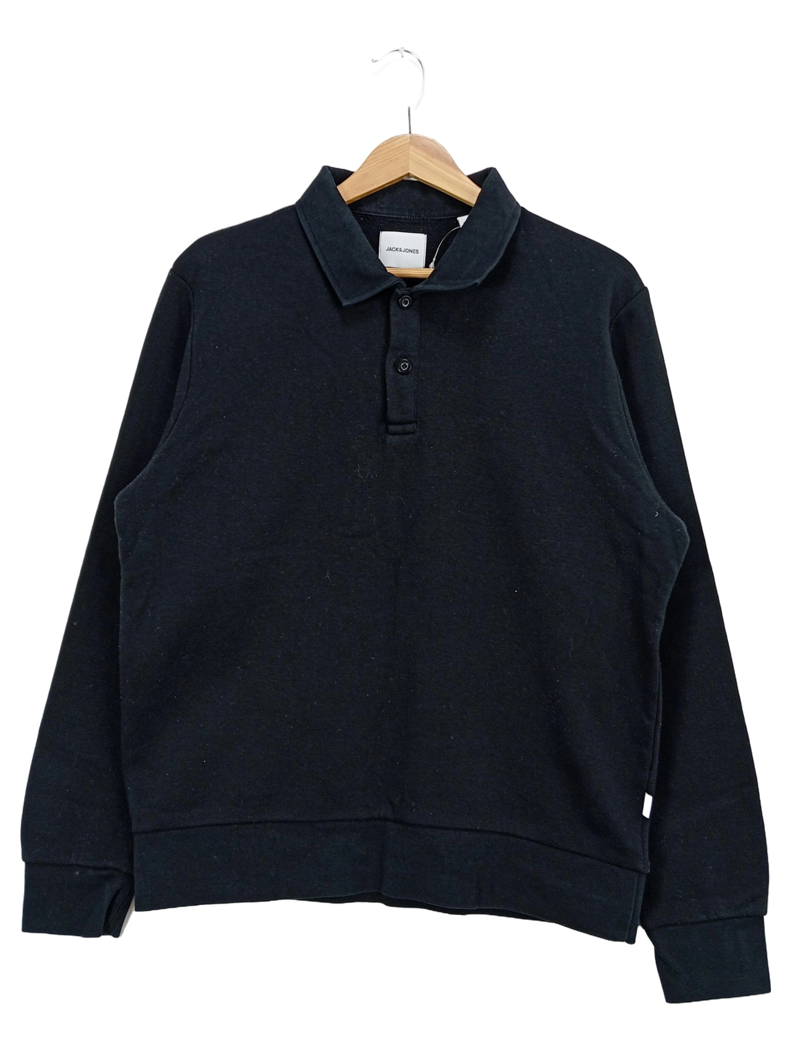 JACK & JONES Langarmshirt Herren 46/S Schwarz Basic Polo Kragen 1