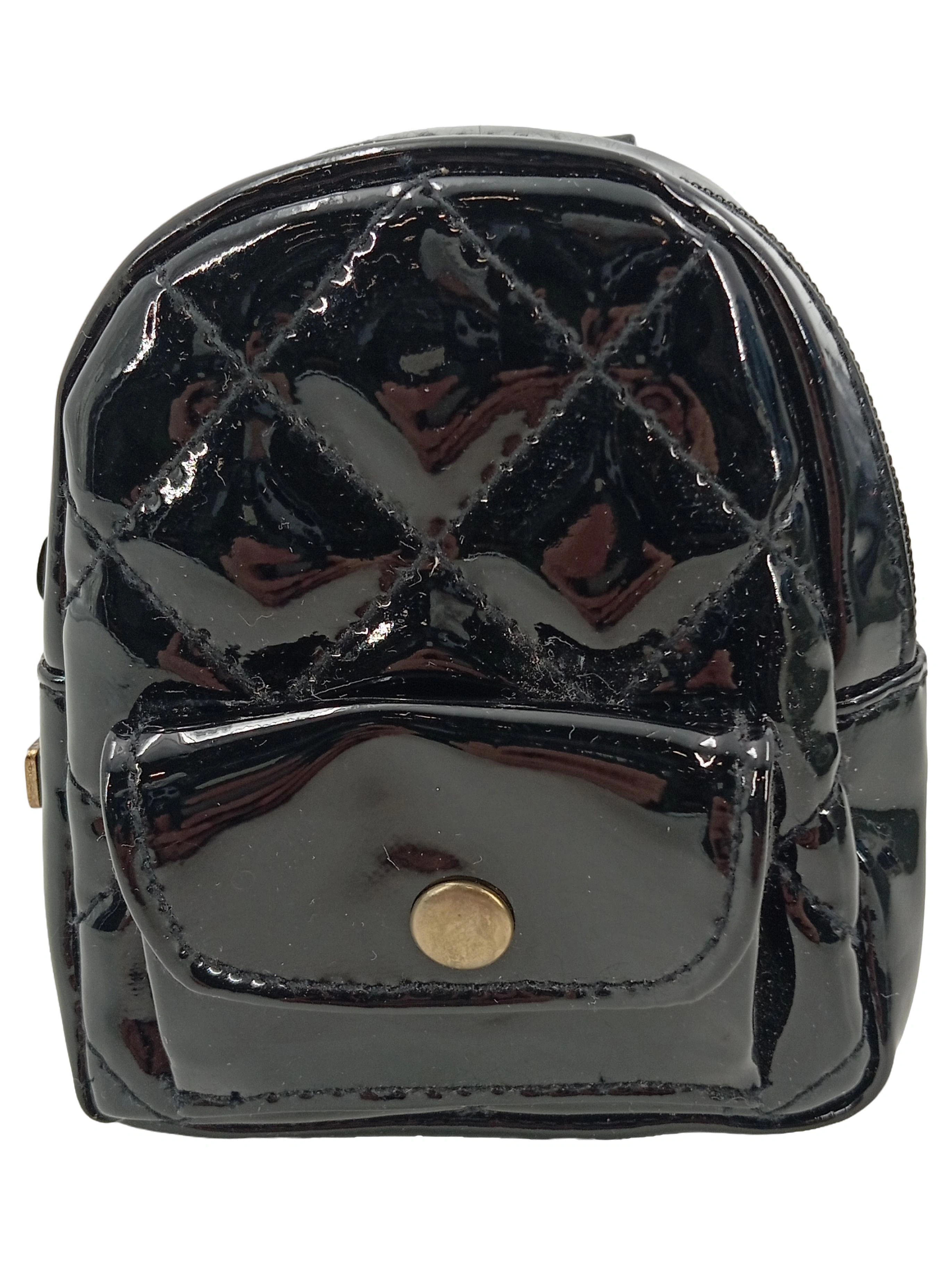 PICARD Damen Geldbörse Schwarz Elegant Gesteppt Leder Mini Rucksack Optik 1