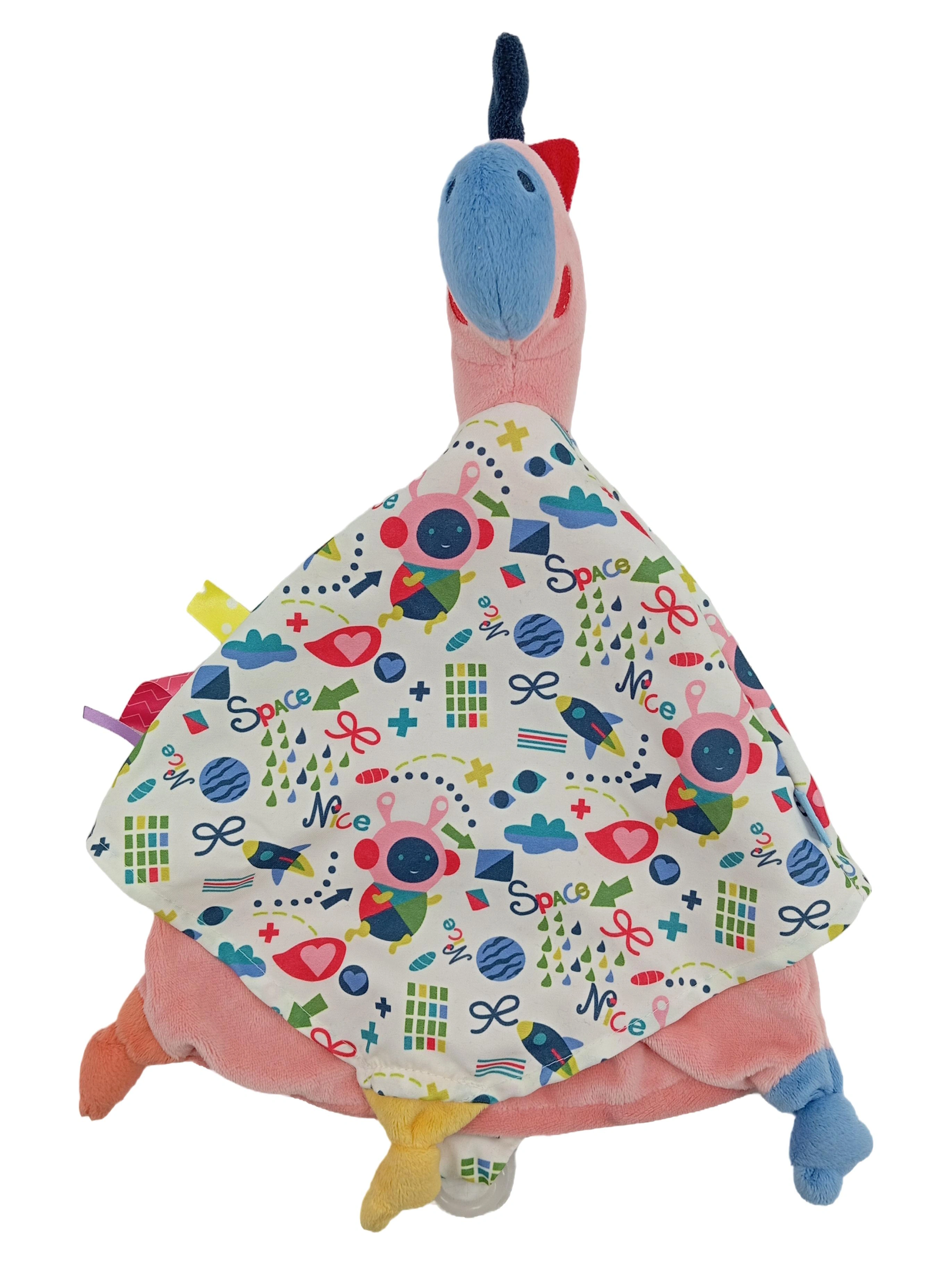 FEHN Schmusetuch Vogel Weltall Mehrfarbig Baby Kuscheltuch 38cm 1