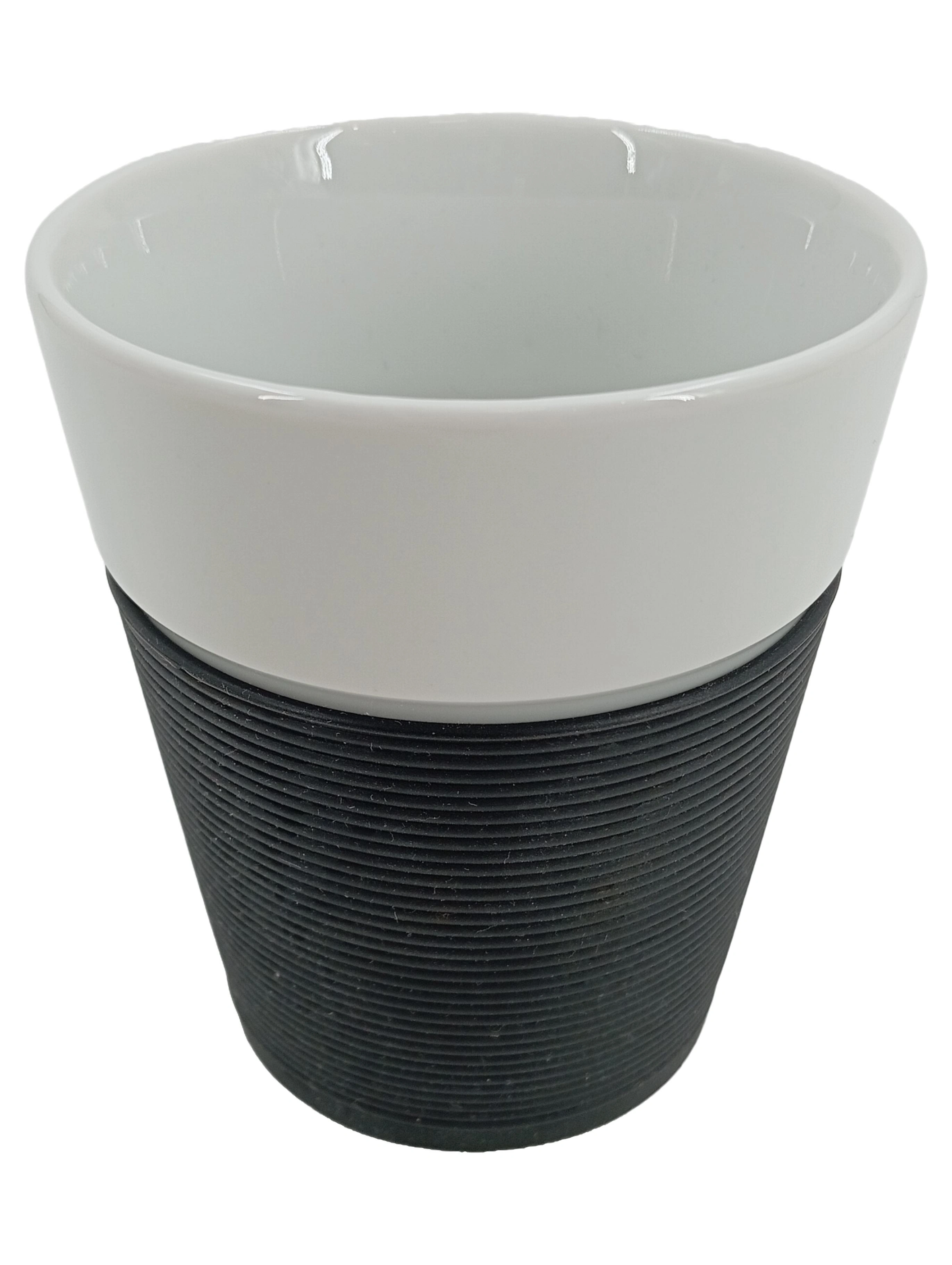 BODUM Kaffeebecher Modern Schwarz Porzellan Gummi Tasse Becher 1
