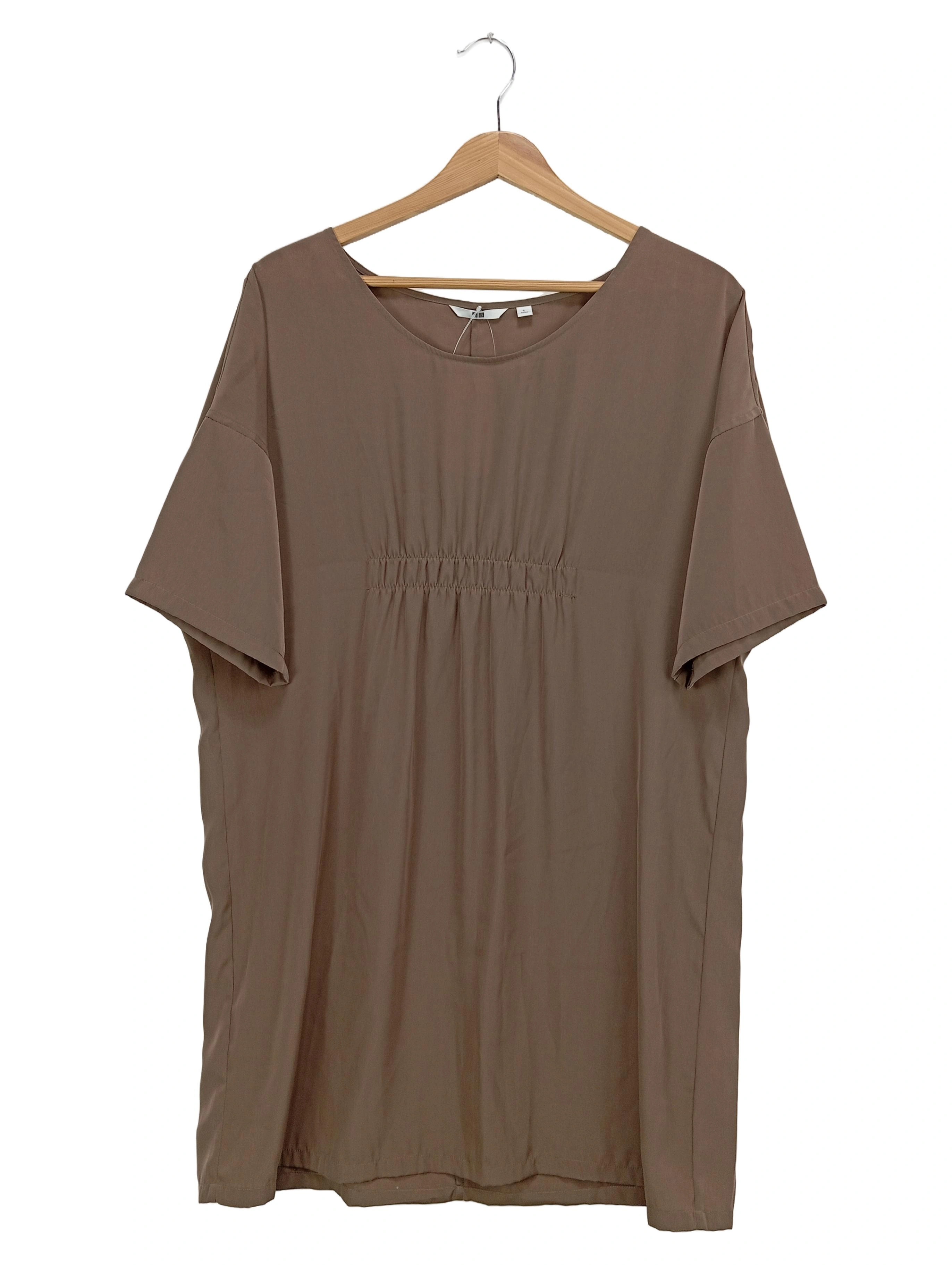 UNIQLO Damen Freizeitkleid Gr. 40/L Braun Casual Polyester 1