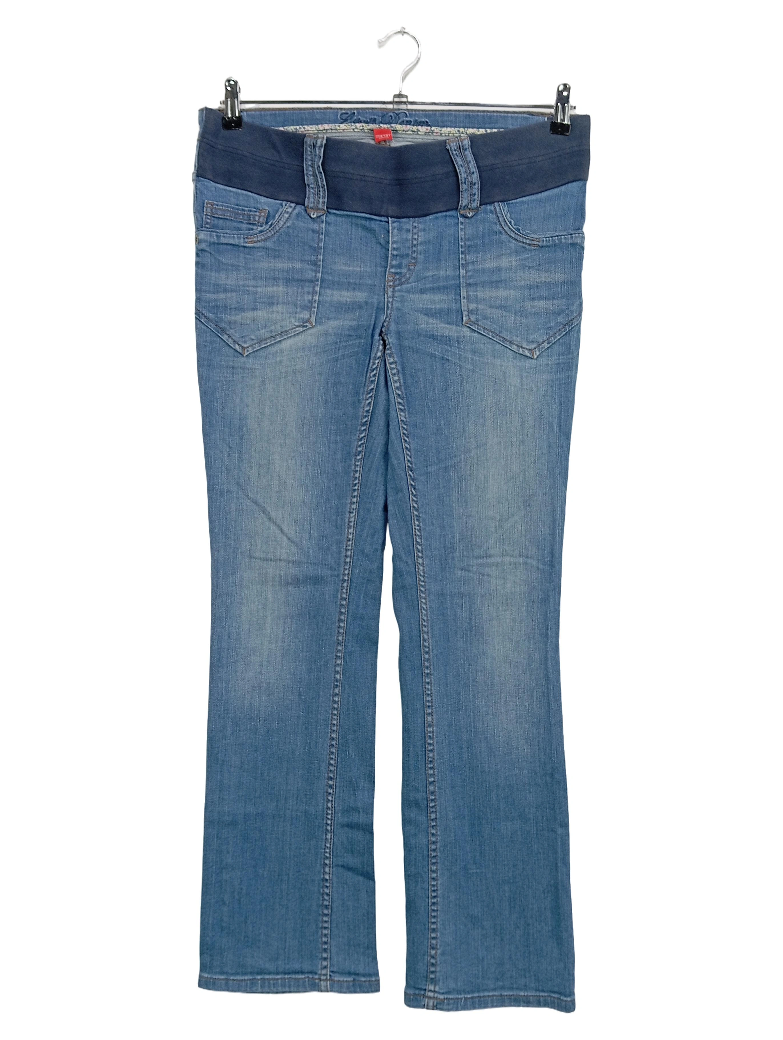 ESPRIT Damen Umstandshose Jeans Gr. 38 M Blau Bootcut Baumwolle Maternity 1