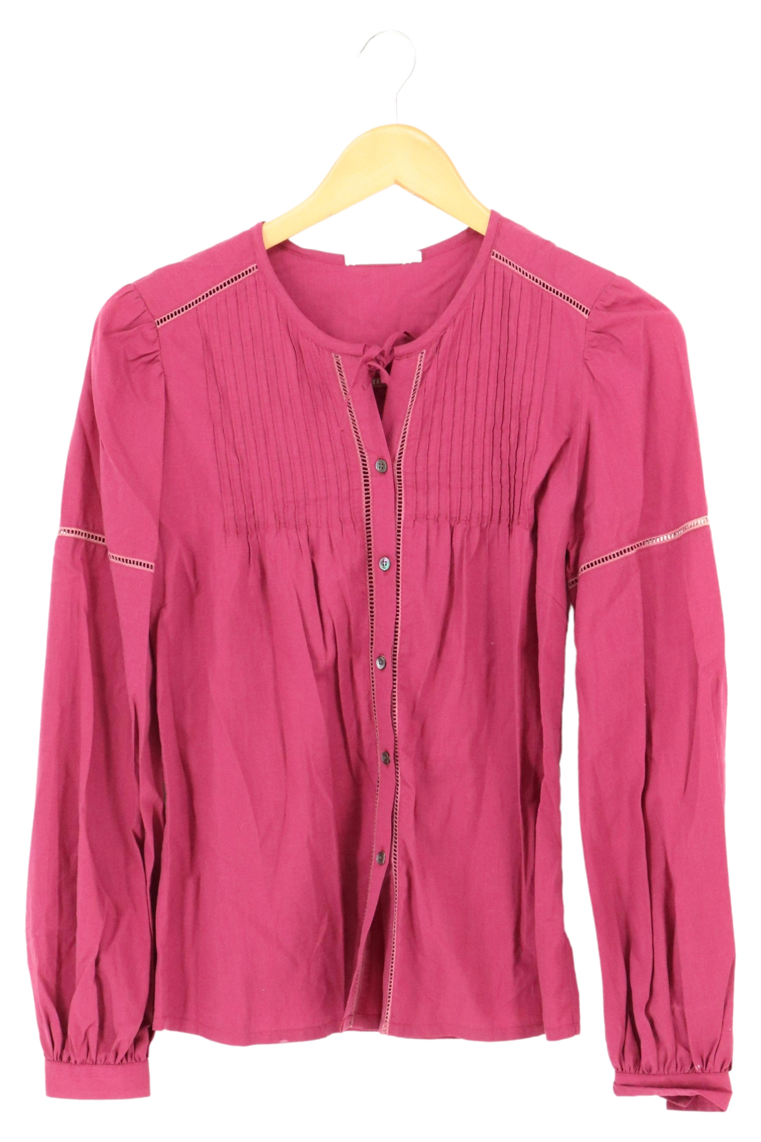 Filippa K Bluse Damen Gr. 36/S Rosa Casual Bohème Langarm Falten Knopfleiste 1