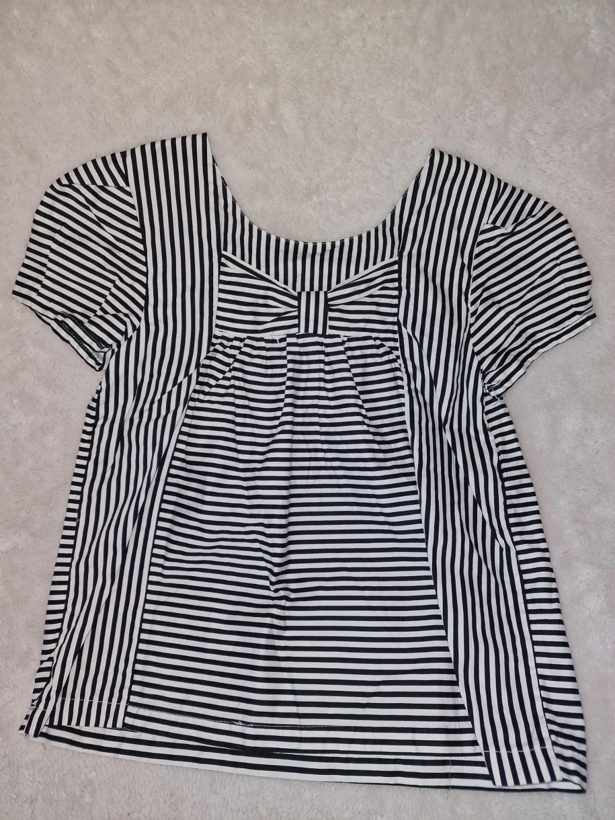 NAF NAF Kinder Bluse 134 gestreift Baumwolle schwarz weiß Charmant 7