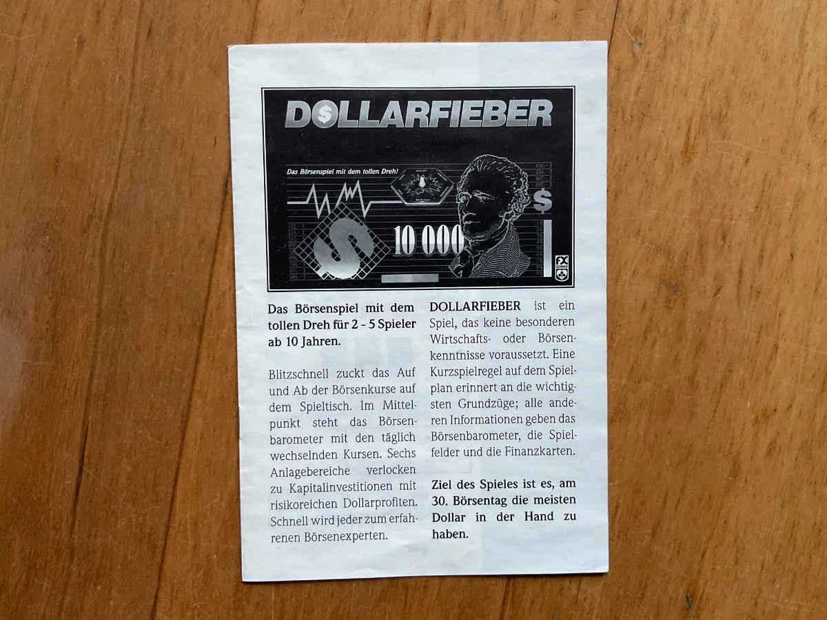 FX Schmid Dollarfieber Brettspiel Börsenspiel Wirtschaft Geld Spiel ab 10 Jahre 10