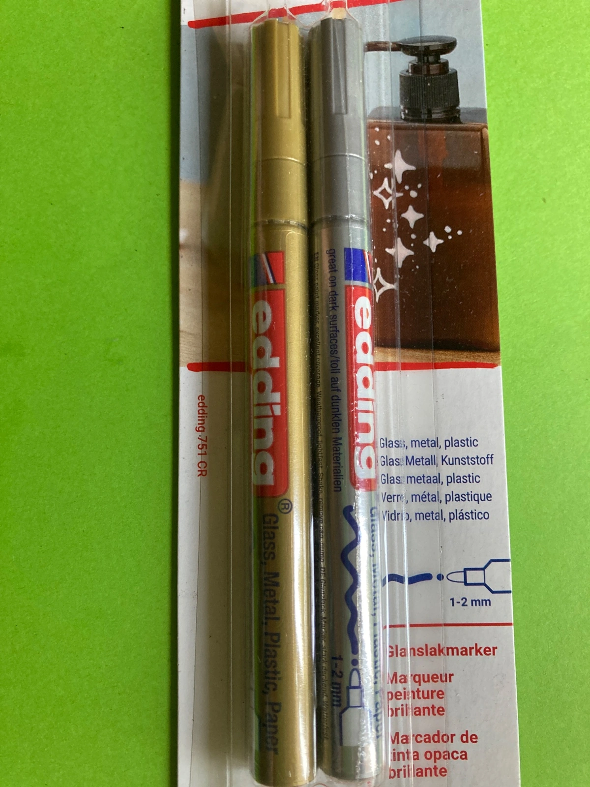 edding 751 Glanzlackmarker Set Permanent Marker Gold Silber 1-2mm 6
