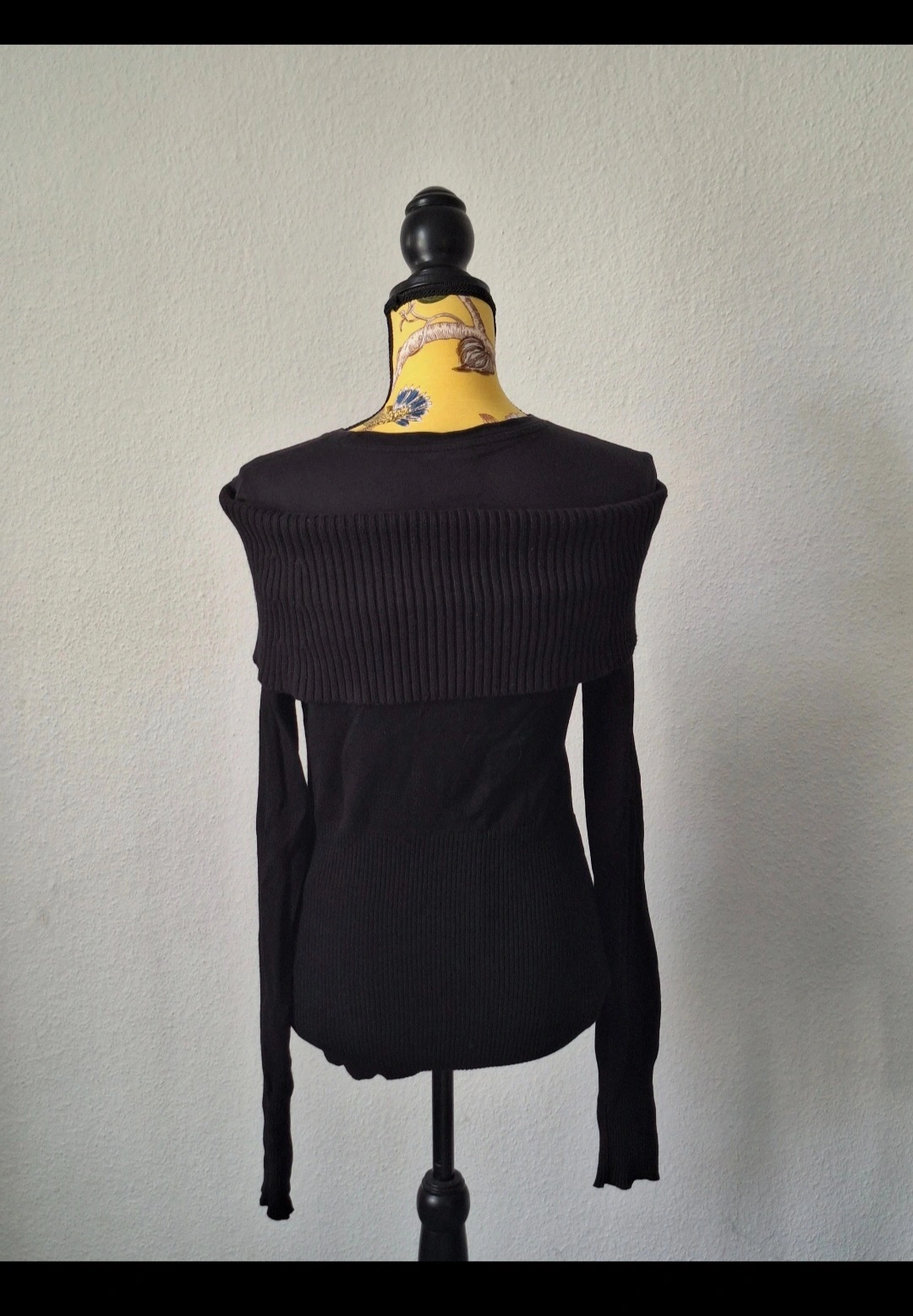 DEPT Damen Pullover Langarm Rippstrick Kragen Schwarz Gr. 38/M 7