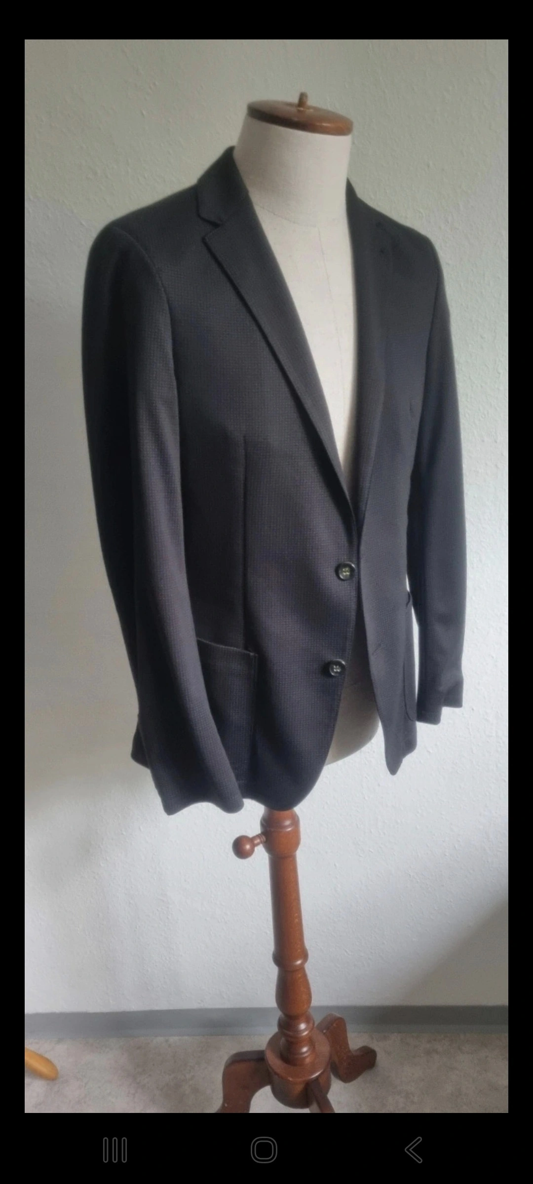 Benvenuto Sakko Herren Gr. 94 Grau Modern Strukturmuster 6