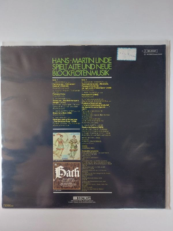 EMI Electrola Hans-Martin Linde Blockflötenmusik LP Vinyl Klassik 1